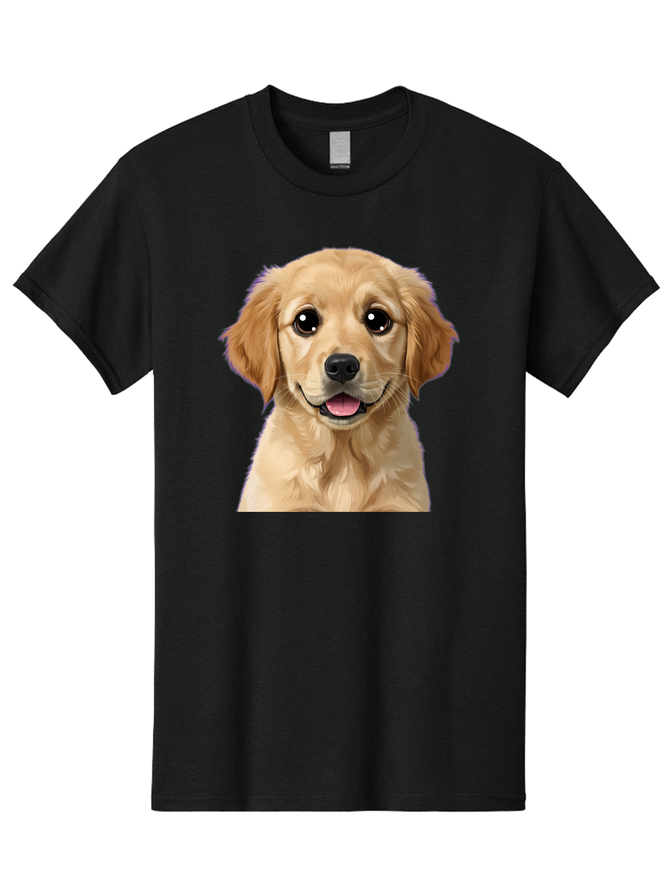 Golden-Retriever-Puppy-1 Men'S Graphic Tee, 100% Cotton, Comfortable Casual Summer Wear, Machine Washable, Golden Retriever Puppy, Happy Dog, Playful Puppy, Adorable Face, Cute Nose, Floppy Ears, Sweet Expression, Friendly Animal, Bab988