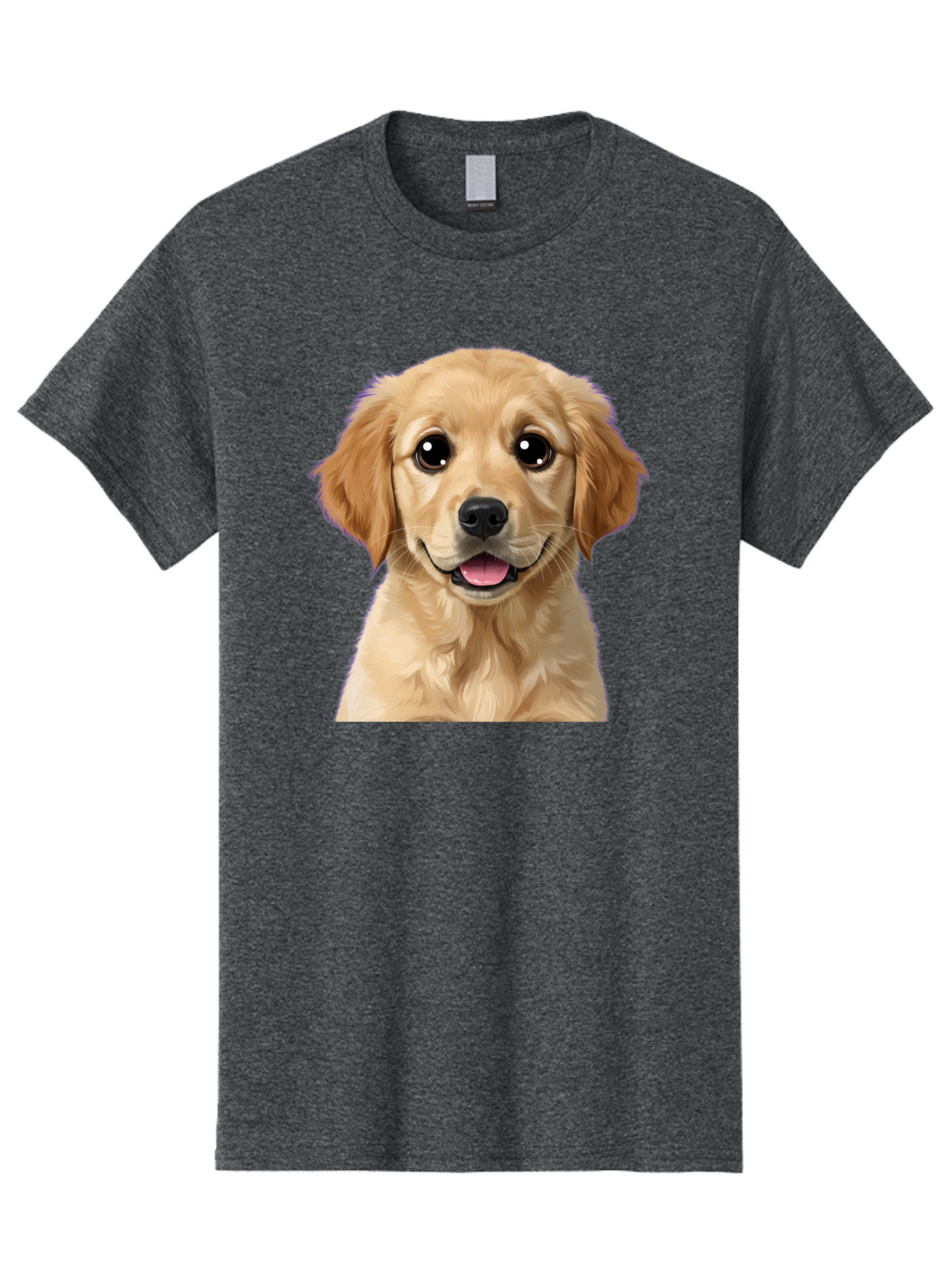 Golden-Retriever-Puppy-1 Men'S Graphic Tee, 100% Cotton, Comfortable Casual Summer Wear, Machine Washable, Golden Retriever Puppy, Happy Dog, Playful Puppy, Adorable Face, Cute Nose, Floppy Ears, Sweet Expression, Friendly Animal, Bab988