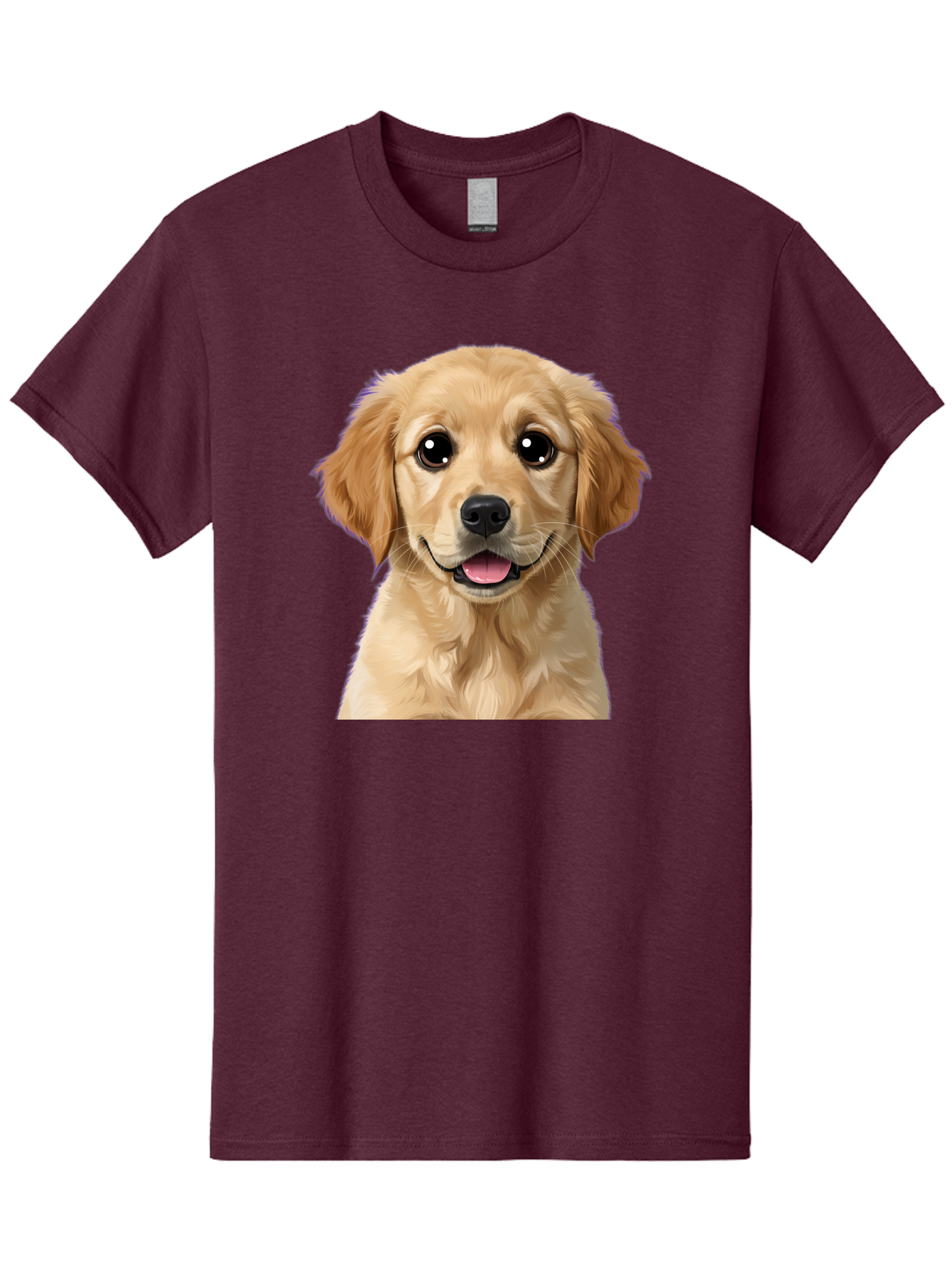 Golden-Retriever-Puppy-1 Men'S Graphic Tee, 100% Cotton, Comfortable Casual Summer Wear, Machine Washable, Golden Retriever Puppy, Happy Dog, Playful Puppy, Adorable Face, Cute Nose, Floppy Ears, Sweet Expression, Friendly Animal, Bab988