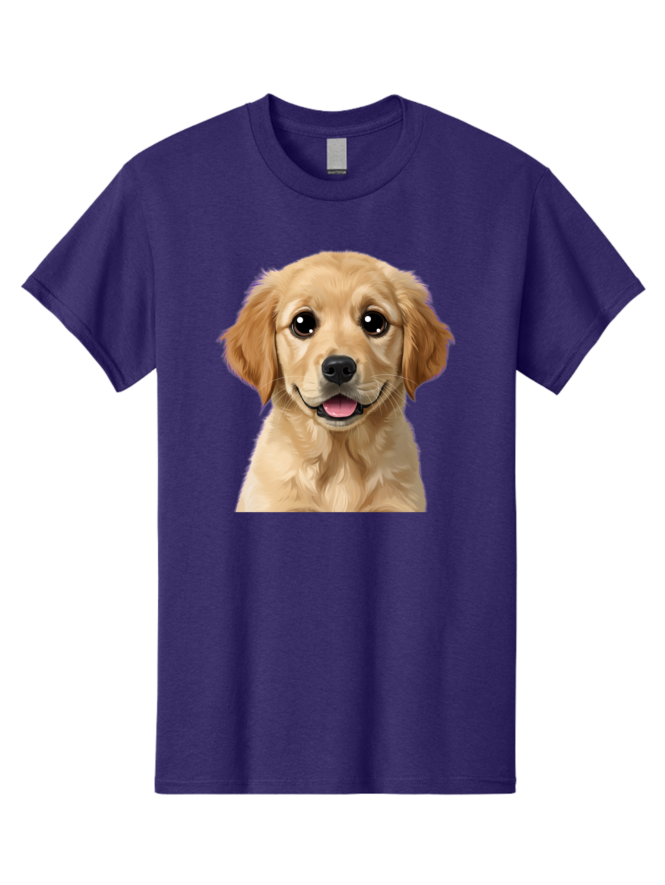 Golden-Retriever-Puppy-1 Men'S Graphic Tee, 100% Cotton, Comfortable Casual Summer Wear, Machine Washable, Golden Retriever Puppy, Happy Dog, Playful Puppy, Adorable Face, Cute Nose, Floppy Ears, Sweet Expression, Friendly Animal, Bab988