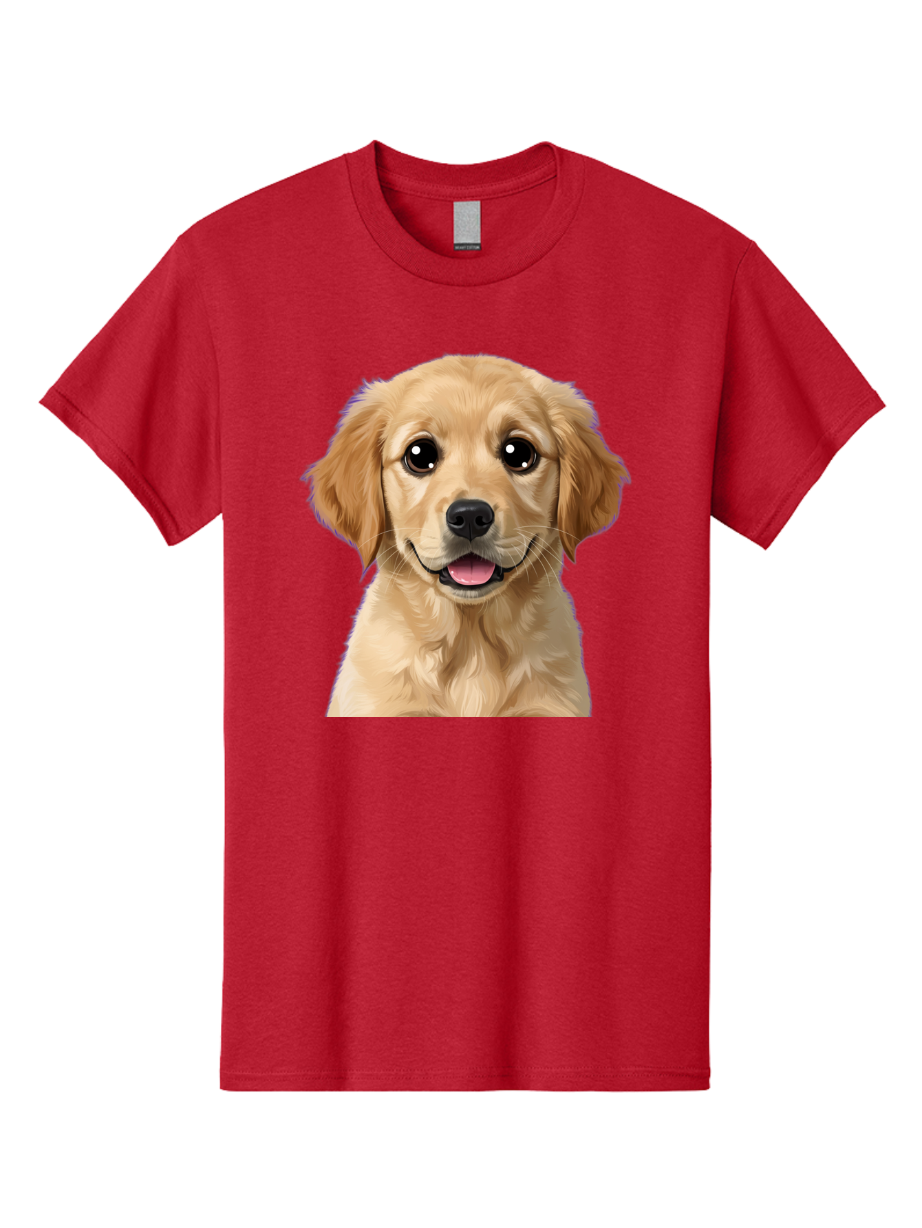 Golden-Retriever-Puppy-1 Men'S Graphic Tee, 100% Cotton, Comfortable Casual Summer Wear, Machine Washable, Golden Retriever Puppy, Happy Dog, Playful Puppy, Adorable Face, Cute Nose, Floppy Ears, Sweet Expression, Friendly Animal, Bab988