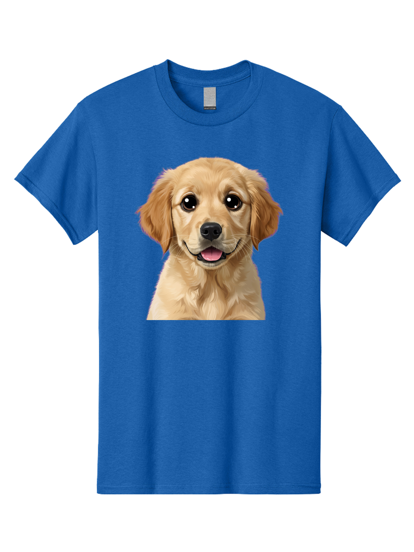 Golden-Retriever-Puppy-1 Men'S Graphic Tee, 100% Cotton, Comfortable Casual Summer Wear, Machine Washable, Golden Retriever Puppy, Happy Dog, Playful Puppy, Adorable Face, Cute Nose, Floppy Ears, Sweet Expression, Friendly Animal, Bab988