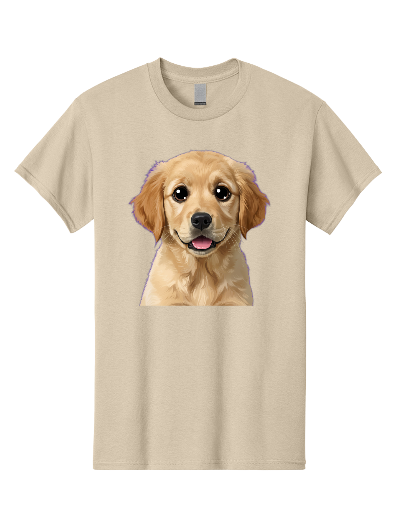 Golden-Retriever-Puppy-1 Men'S Graphic Tee, 100% Cotton, Comfortable Casual Summer Wear, Machine Washable, Golden Retriever Puppy, Happy Dog, Playful Puppy, Adorable Face, Cute Nose, Floppy Ears, Sweet Expression, Friendly Animal, Bab988