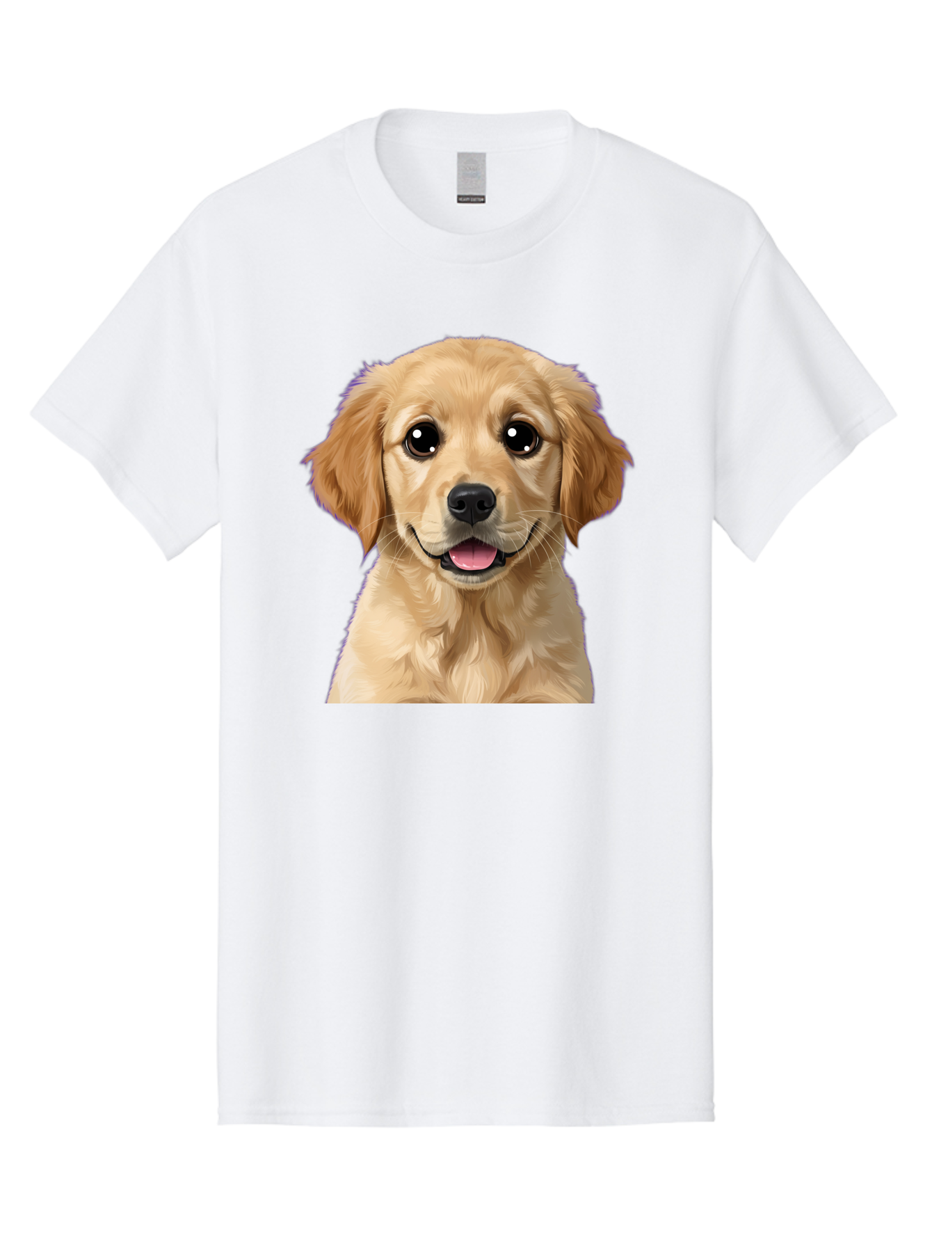Golden-Retriever-Puppy-1 Men'S Graphic Tee, 100% Cotton, Comfortable Casual Summer Wear, Machine Washable, Golden Retriever Puppy, Happy Dog, Playful Puppy, Adorable Face, Cute Nose, Floppy Ears, Sweet Expression, Friendly Animal, Bab988