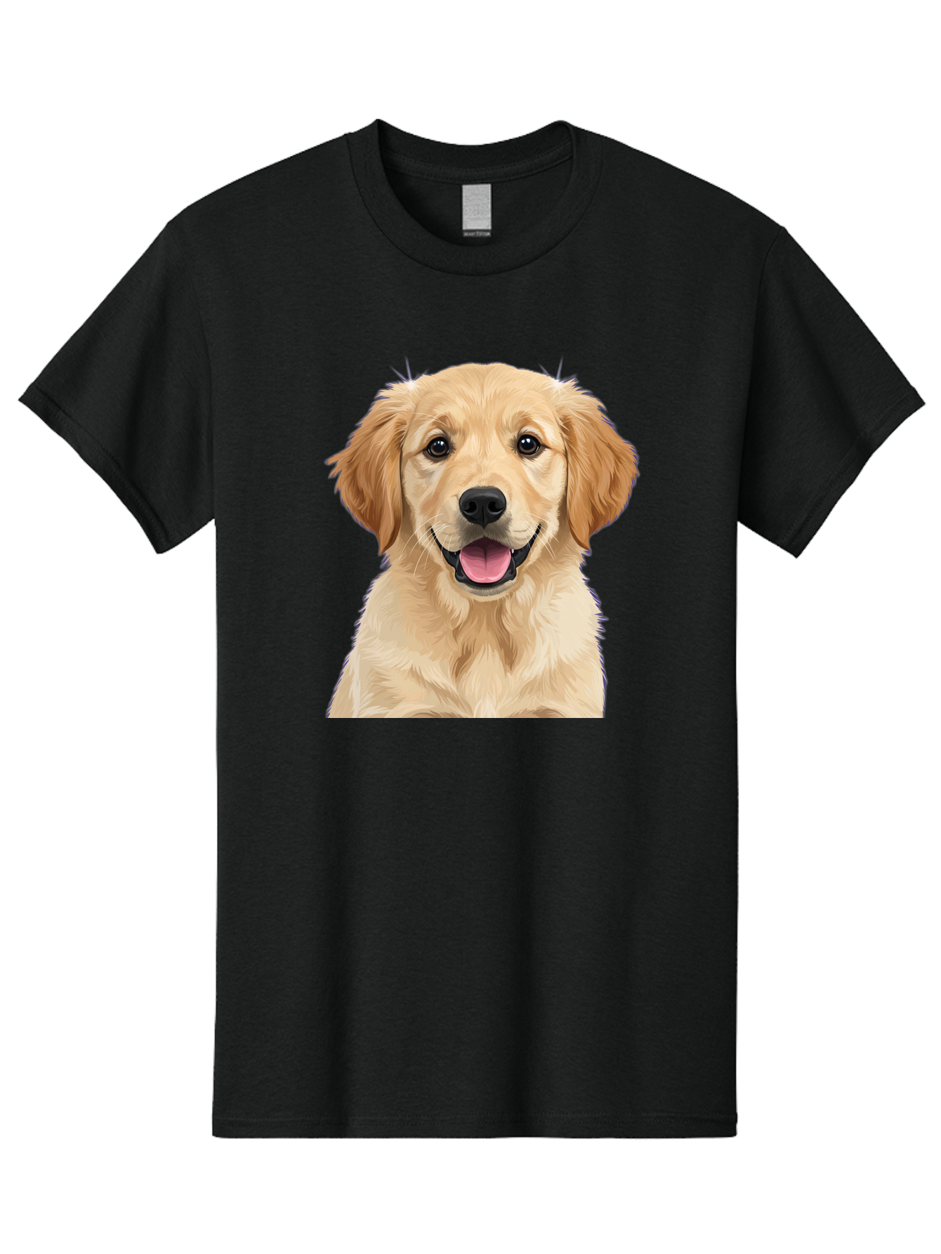 Golden-Retriever-Puppy-2 Men'S Graphic Tee, 100% Cotton, Comfortable Casual Summer Wear, Machine Washable, Happy Golden Retriever, Cute Puppy, Dog Portrait, Friendly Animal, Playful Pet, Adorable Face, Fluffy Fur, Joyful Expression, Bab989