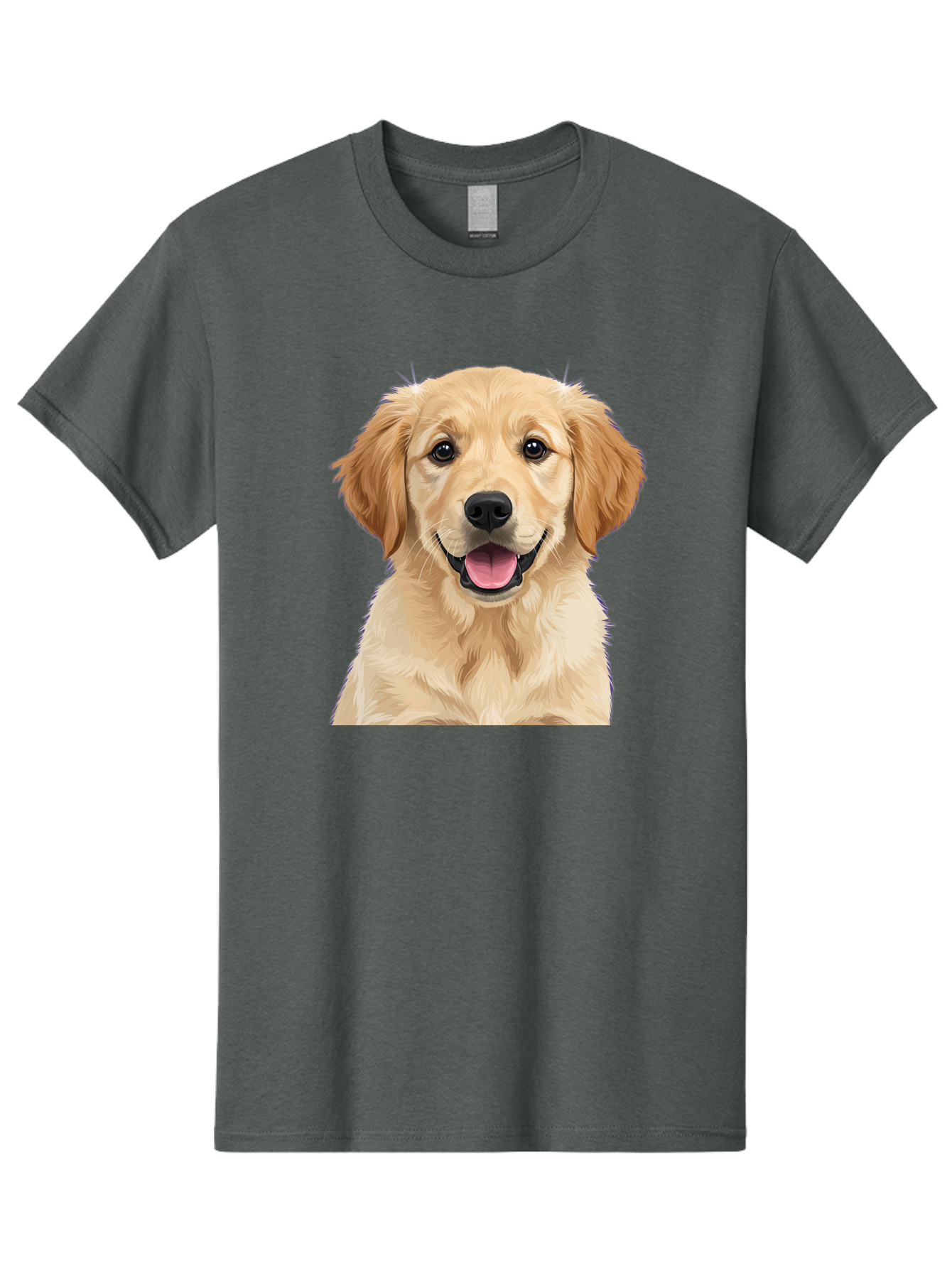 Golden-Retriever-Puppy-2 Men'S Graphic Tee, 100% Cotton, Comfortable Casual Summer Wear, Machine Washable, Happy Golden Retriever, Cute Puppy, Dog Portrait, Friendly Animal, Playful Pet, Adorable Face, Fluffy Fur, Joyful Expression, Bab989
