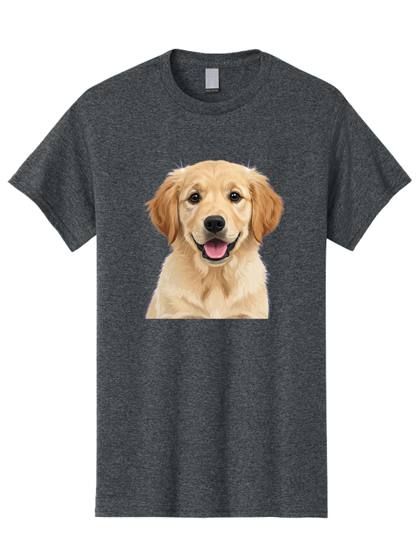 Golden-Retriever-Puppy-2 Men'S Graphic Tee, 100% Cotton, Comfortable Casual Summer Wear, Machine Washable, Happy Golden Retriever, Cute Puppy, Dog Portrait, Friendly Animal, Playful Pet, Adorable Face, Fluffy Fur, Joyful Expression, Bab989