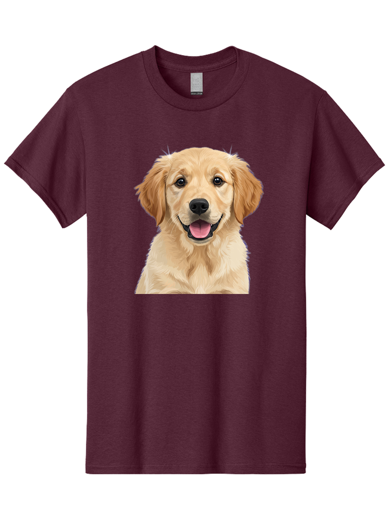 Golden-Retriever-Puppy-2 Men'S Graphic Tee, 100% Cotton, Comfortable Casual Summer Wear, Machine Washable, Happy Golden Retriever, Cute Puppy, Dog Portrait, Friendly Animal, Playful Pet, Adorable Face, Fluffy Fur, Joyful Expression, Bab989