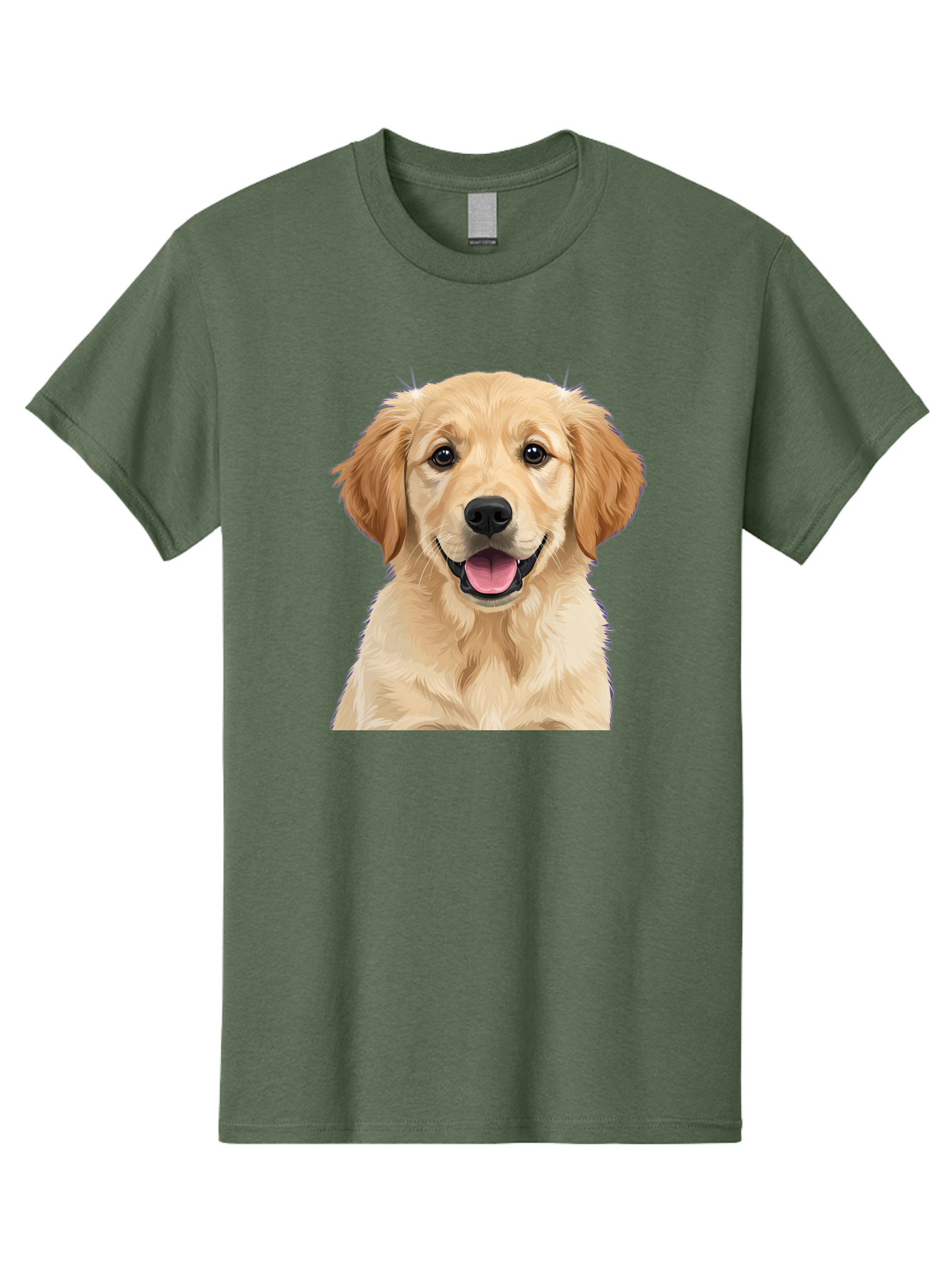Golden-Retriever-Puppy-2 Men'S Graphic Tee, 100% Cotton, Comfortable Casual Summer Wear, Machine Washable, Happy Golden Retriever, Cute Puppy, Dog Portrait, Friendly Animal, Playful Pet, Adorable Face, Fluffy Fur, Joyful Expression, Bab989
