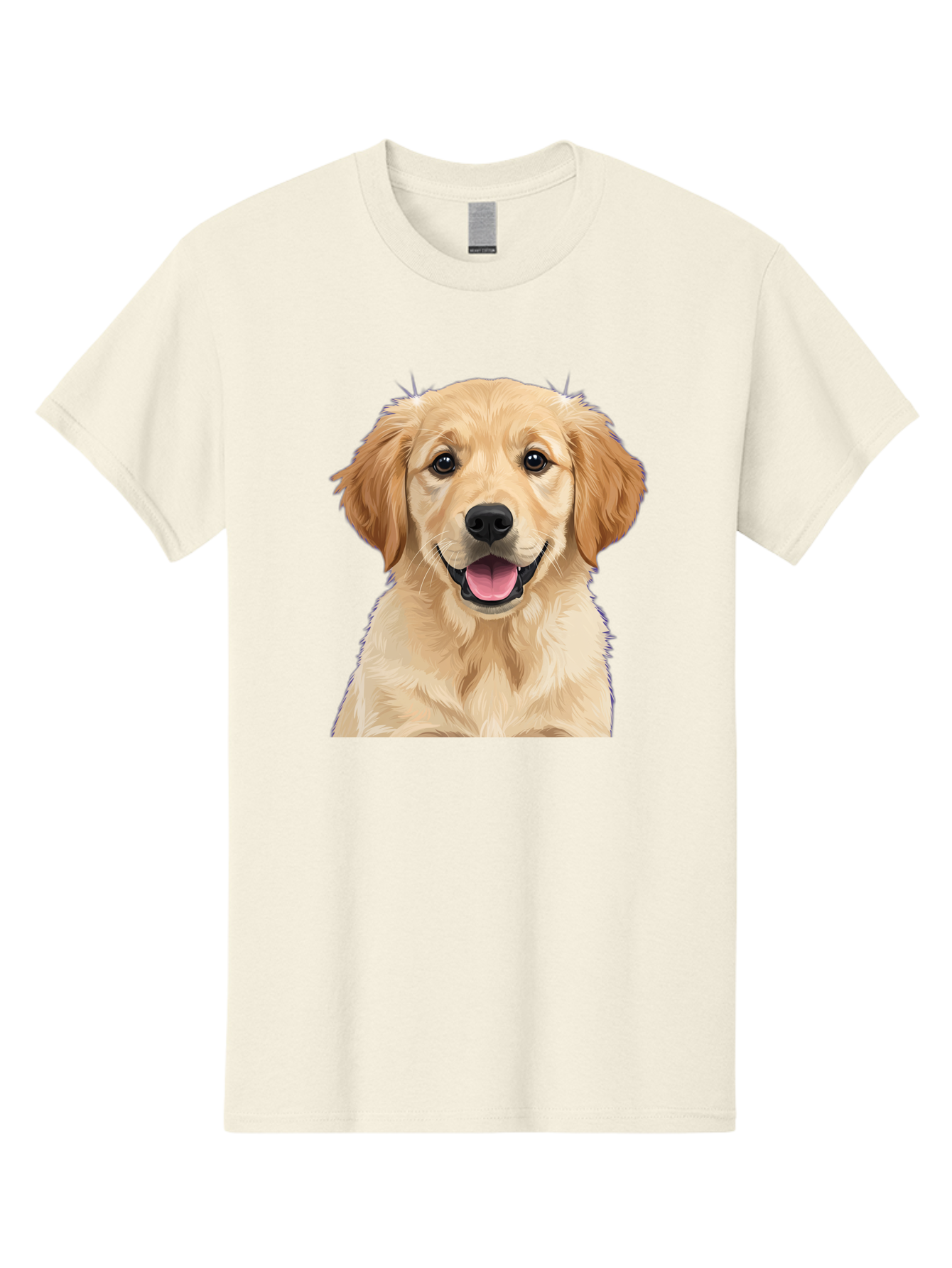 Golden-Retriever-Puppy-2 Men'S Graphic Tee, 100% Cotton, Comfortable Casual Summer Wear, Machine Washable, Happy Golden Retriever, Cute Puppy, Dog Portrait, Friendly Animal, Playful Pet, Adorable Face, Fluffy Fur, Joyful Expression, Bab989