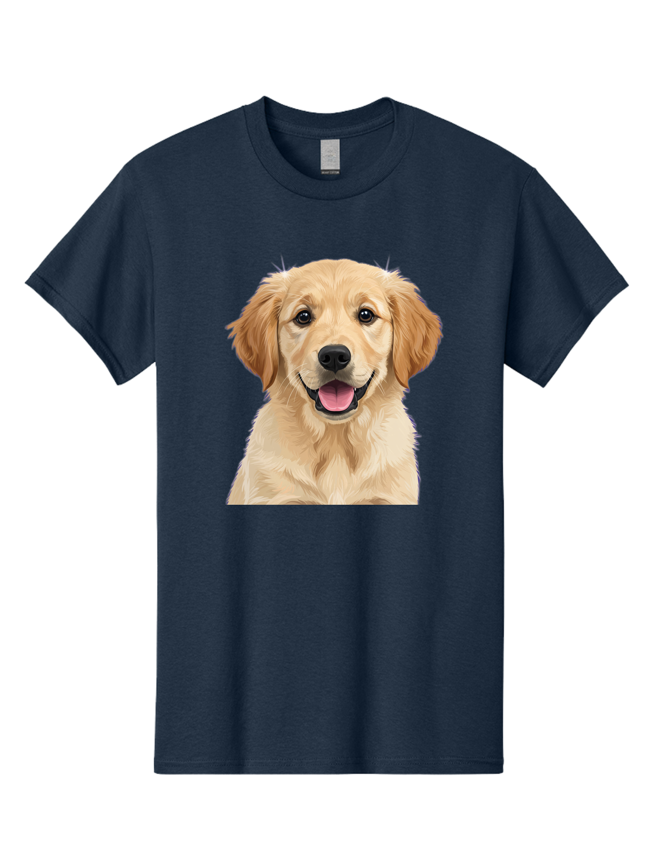 Golden-Retriever-Puppy-2 Men'S Graphic Tee, 100% Cotton, Comfortable Casual Summer Wear, Machine Washable, Happy Golden Retriever, Cute Puppy, Dog Portrait, Friendly Animal, Playful Pet, Adorable Face, Fluffy Fur, Joyful Expression, Bab989