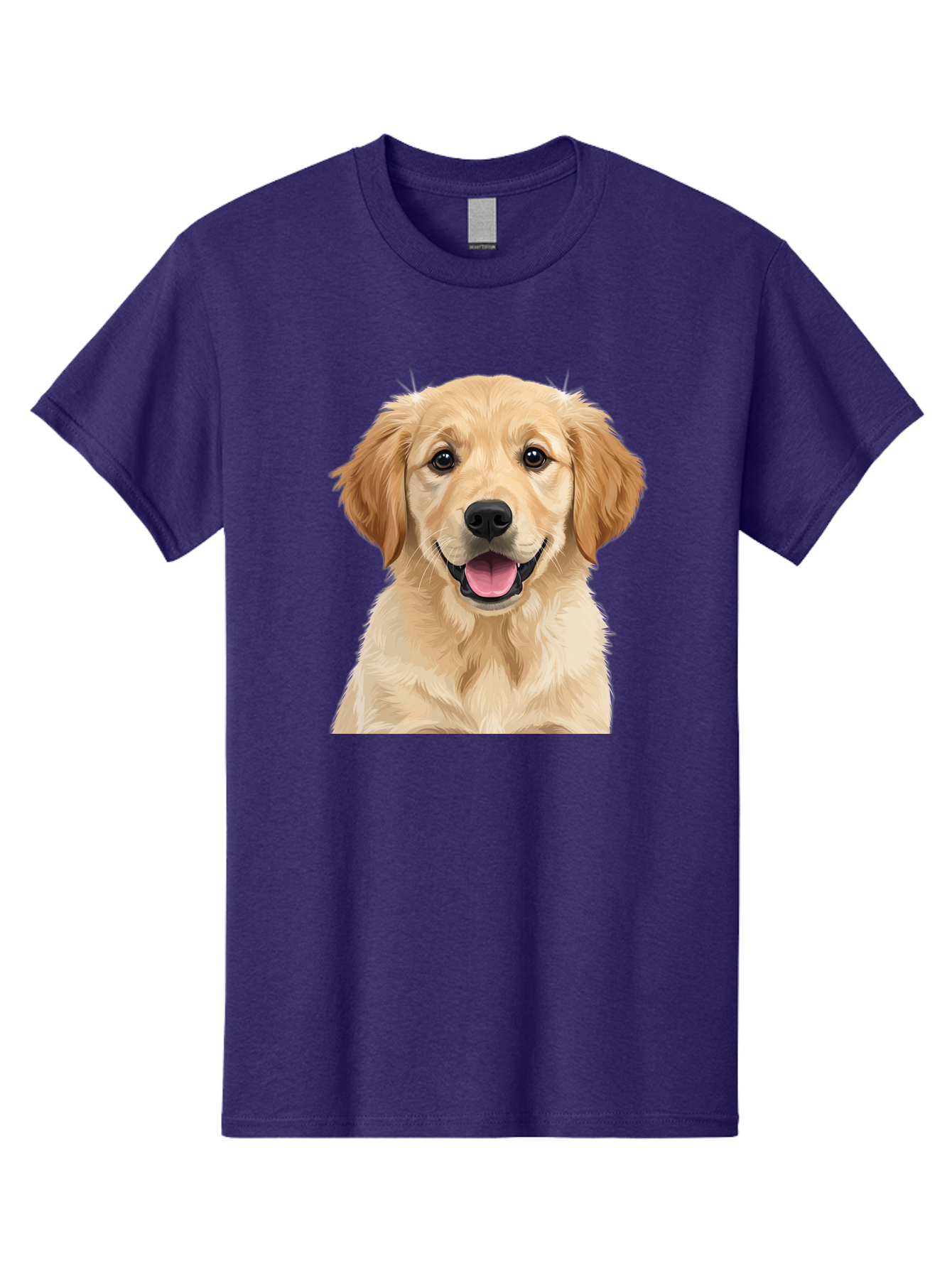 Golden-Retriever-Puppy-2 Men'S Graphic Tee, 100% Cotton, Comfortable Casual Summer Wear, Machine Washable, Happy Golden Retriever, Cute Puppy, Dog Portrait, Friendly Animal, Playful Pet, Adorable Face, Fluffy Fur, Joyful Expression, Bab989
