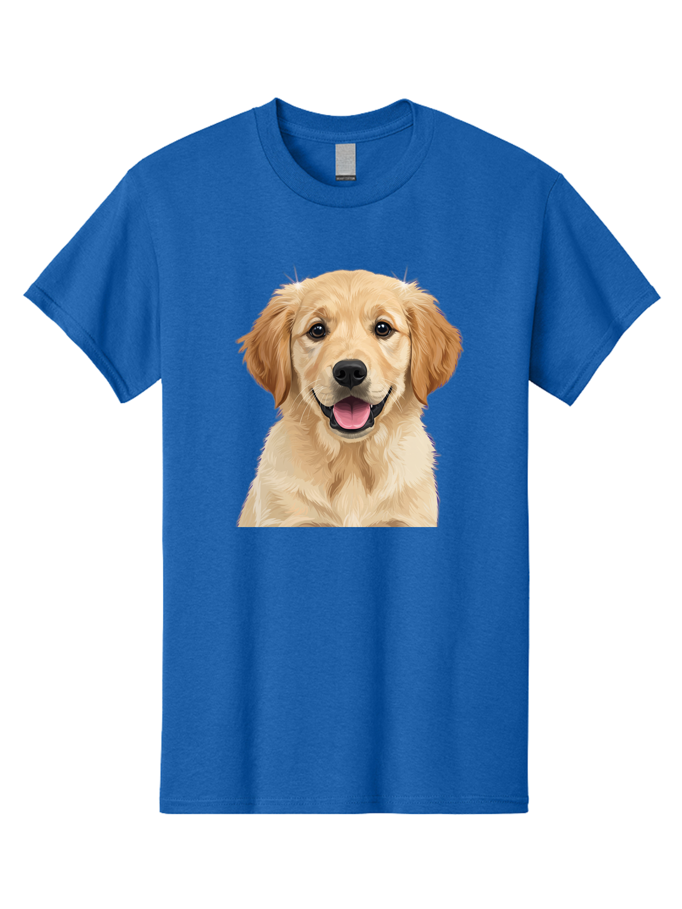 Golden-Retriever-Puppy-2 Men'S Graphic Tee, 100% Cotton, Comfortable Casual Summer Wear, Machine Washable, Happy Golden Retriever, Cute Puppy, Dog Portrait, Friendly Animal, Playful Pet, Adorable Face, Fluffy Fur, Joyful Expression, Bab989