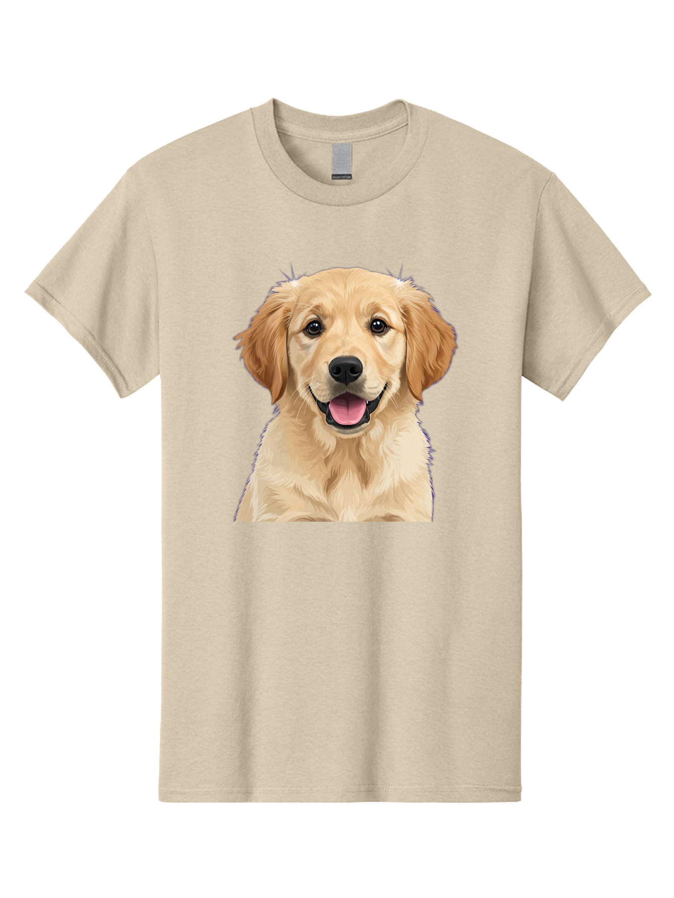Golden-Retriever-Puppy-2 Men'S Graphic Tee, 100% Cotton, Comfortable Casual Summer Wear, Machine Washable, Happy Golden Retriever, Cute Puppy, Dog Portrait, Friendly Animal, Playful Pet, Adorable Face, Fluffy Fur, Joyful Expression, Bab989
