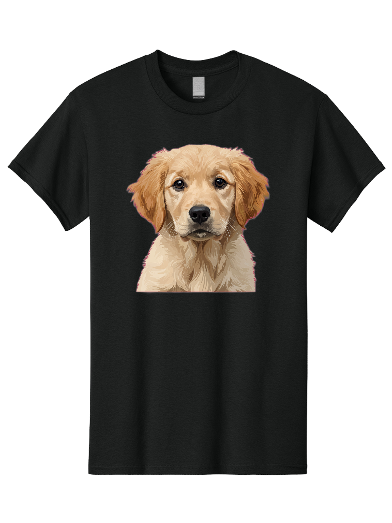 Golden-Retriever-Puppy Men'S Graphic Tee, 100% Cotton, Comfortable Casual Summer Wear, Machine Washable, Golden Retriever Puppy, Cute Dog, Puppy Face, Fluffy Fur, Adorable Eyes, Friendly Dog, Lovable Pet, Young Canine, Playful Pup, Bab994