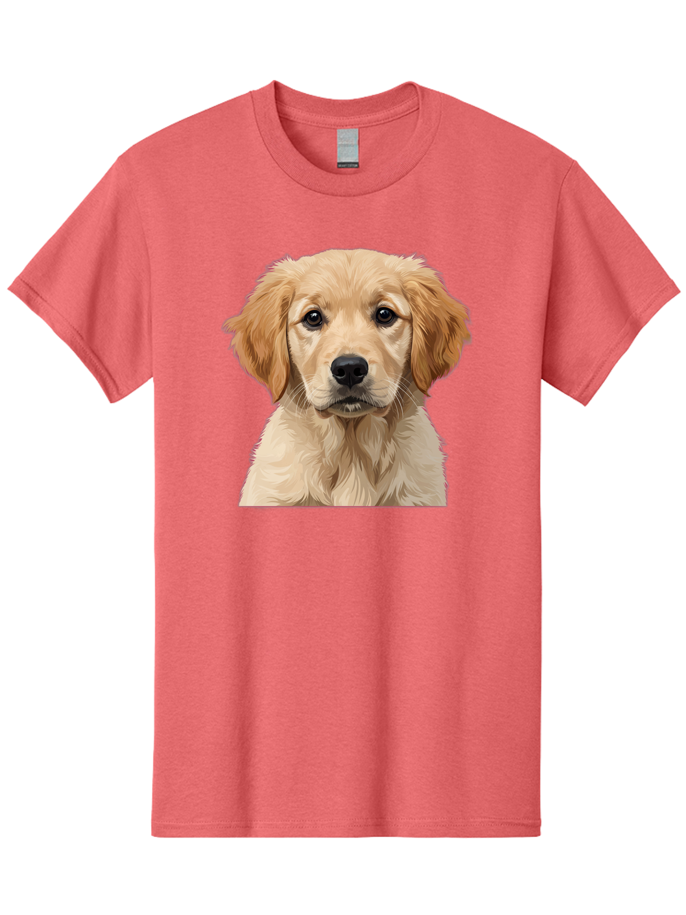 Golden-Retriever-Puppy Men'S Graphic Tee, 100% Cotton, Comfortable Casual Summer Wear, Machine Washable, Golden Retriever Puppy, Cute Dog, Puppy Face, Fluffy Fur, Adorable Eyes, Friendly Dog, Lovable Pet, Young Canine, Playful Pup, Bab994