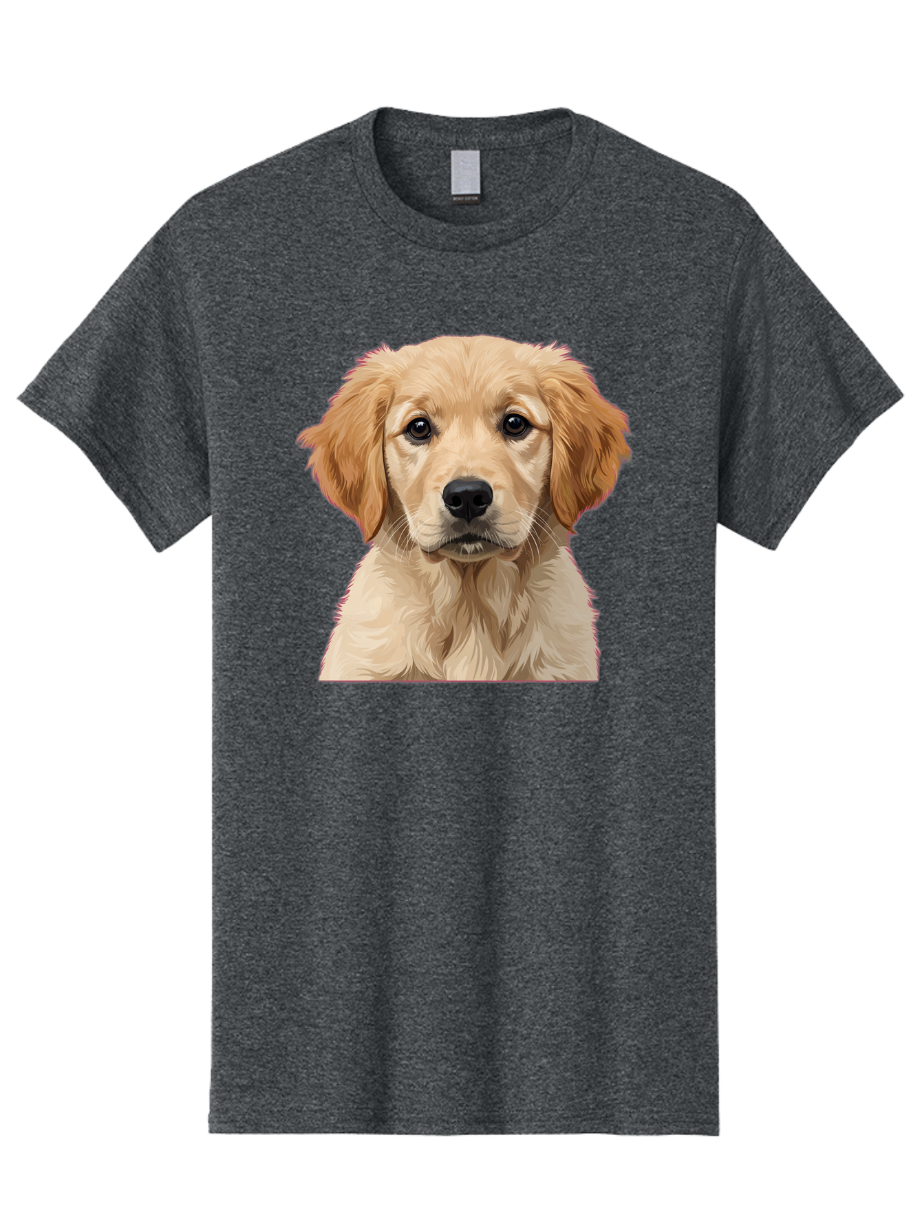 Golden-Retriever-Puppy Men'S Graphic Tee, 100% Cotton, Comfortable Casual Summer Wear, Machine Washable, Golden Retriever Puppy, Cute Dog, Puppy Face, Fluffy Fur, Adorable Eyes, Friendly Dog, Lovable Pet, Young Canine, Playful Pup, Bab994