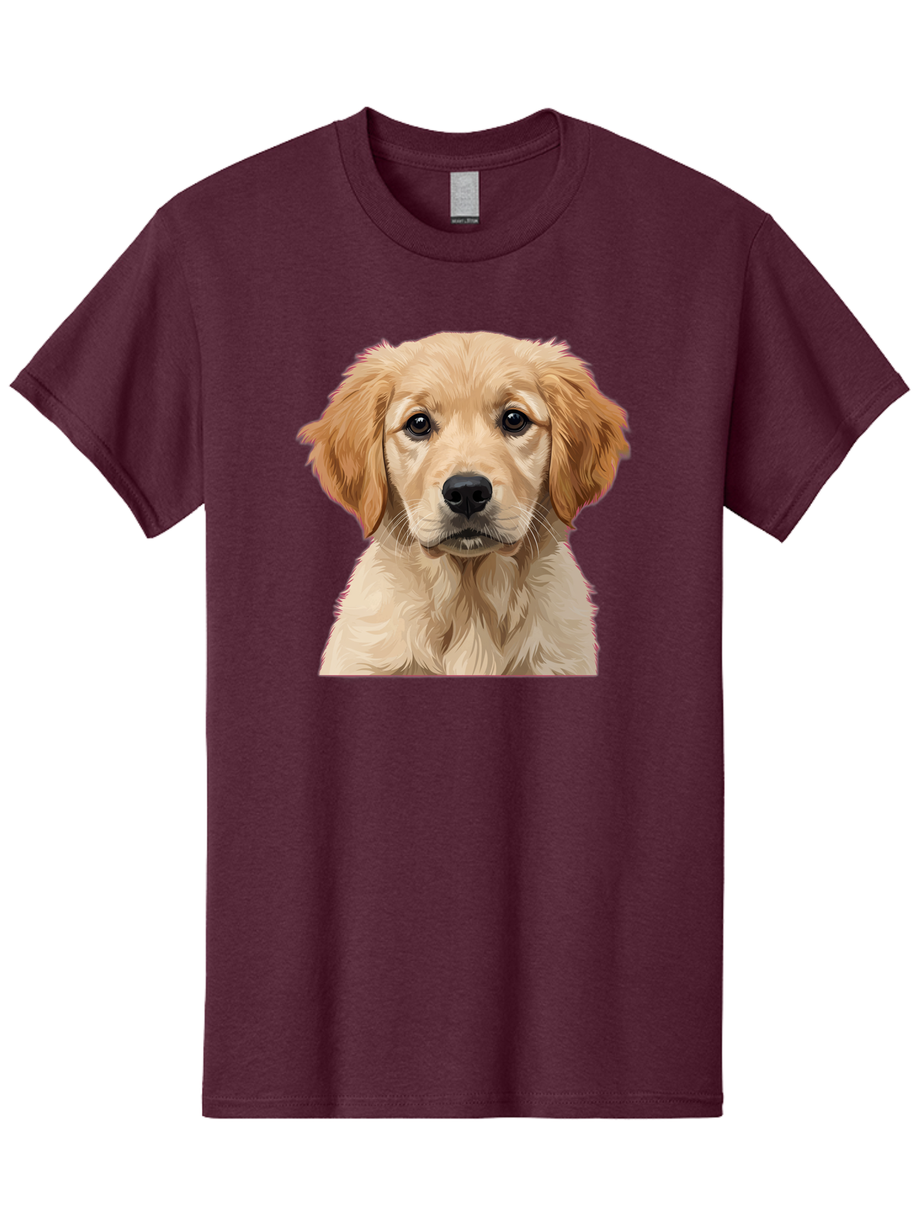 Golden-Retriever-Puppy Men'S Graphic Tee, 100% Cotton, Comfortable Casual Summer Wear, Machine Washable, Golden Retriever Puppy, Cute Dog, Puppy Face, Fluffy Fur, Adorable Eyes, Friendly Dog, Lovable Pet, Young Canine, Playful Pup, Bab994