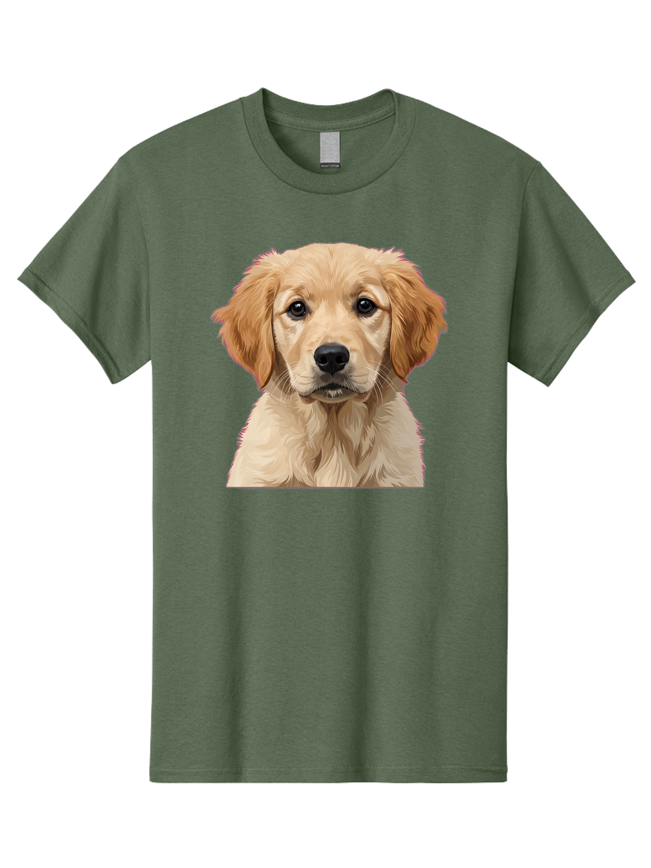 Golden-Retriever-Puppy Men'S Graphic Tee, 100% Cotton, Comfortable Casual Summer Wear, Machine Washable, Golden Retriever Puppy, Cute Dog, Puppy Face, Fluffy Fur, Adorable Eyes, Friendly Dog, Lovable Pet, Young Canine, Playful Pup, Bab994
