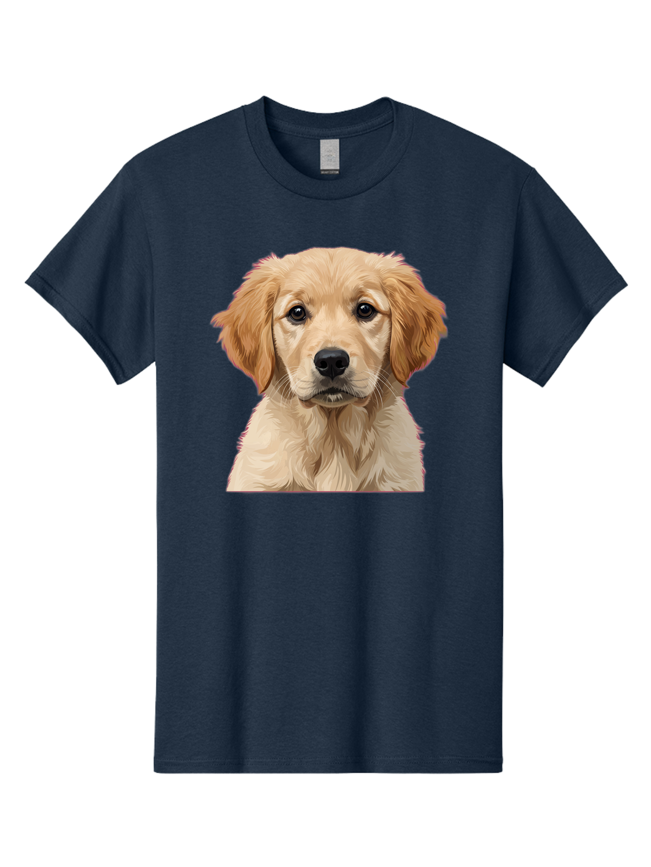 Golden-Retriever-Puppy Men'S Graphic Tee, 100% Cotton, Comfortable Casual Summer Wear, Machine Washable, Golden Retriever Puppy, Cute Dog, Puppy Face, Fluffy Fur, Adorable Eyes, Friendly Dog, Lovable Pet, Young Canine, Playful Pup, Bab994