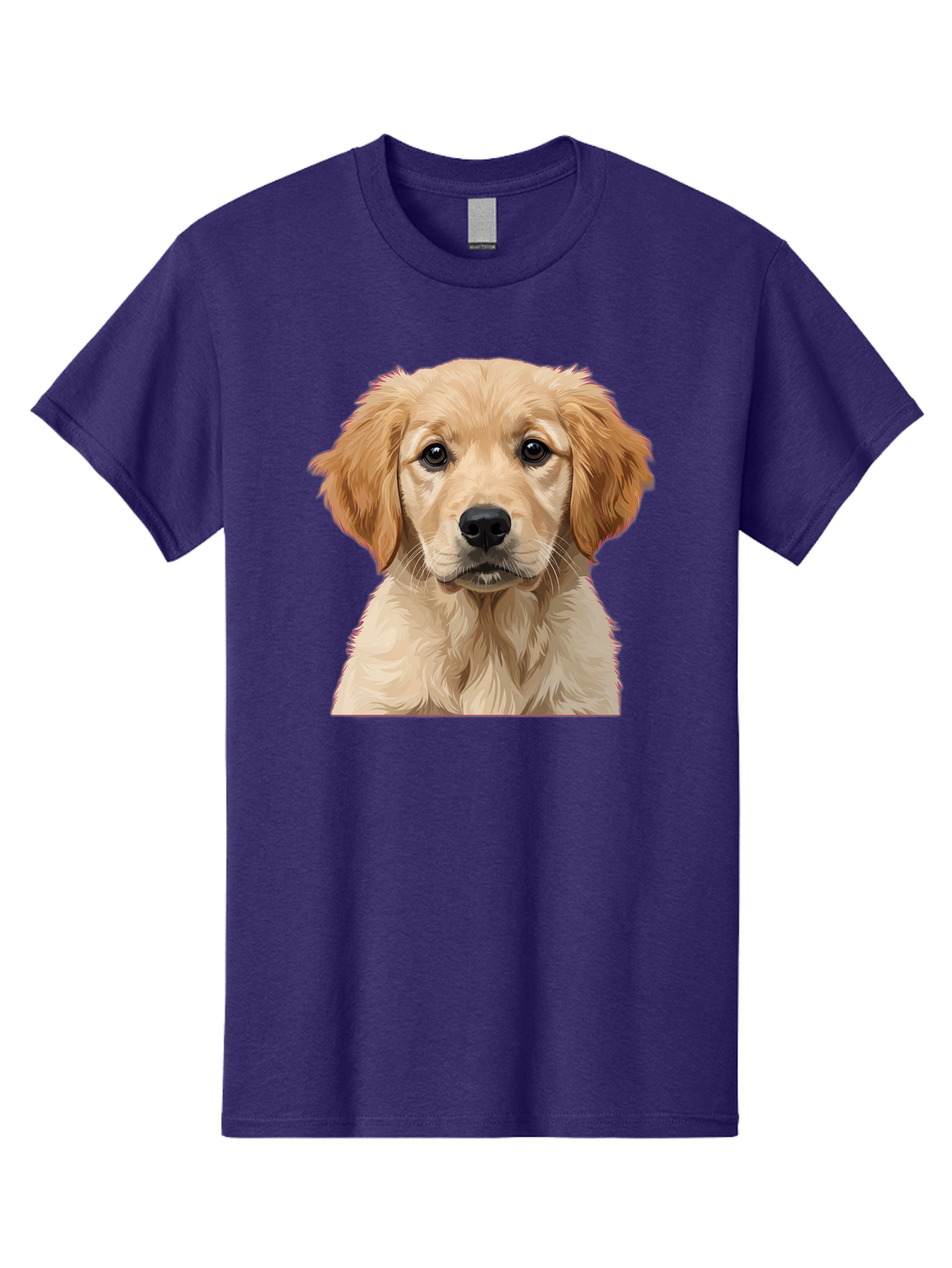 Golden-Retriever-Puppy Men'S Graphic Tee, 100% Cotton, Comfortable Casual Summer Wear, Machine Washable, Golden Retriever Puppy, Cute Dog, Puppy Face, Fluffy Fur, Adorable Eyes, Friendly Dog, Lovable Pet, Young Canine, Playful Pup, Bab994