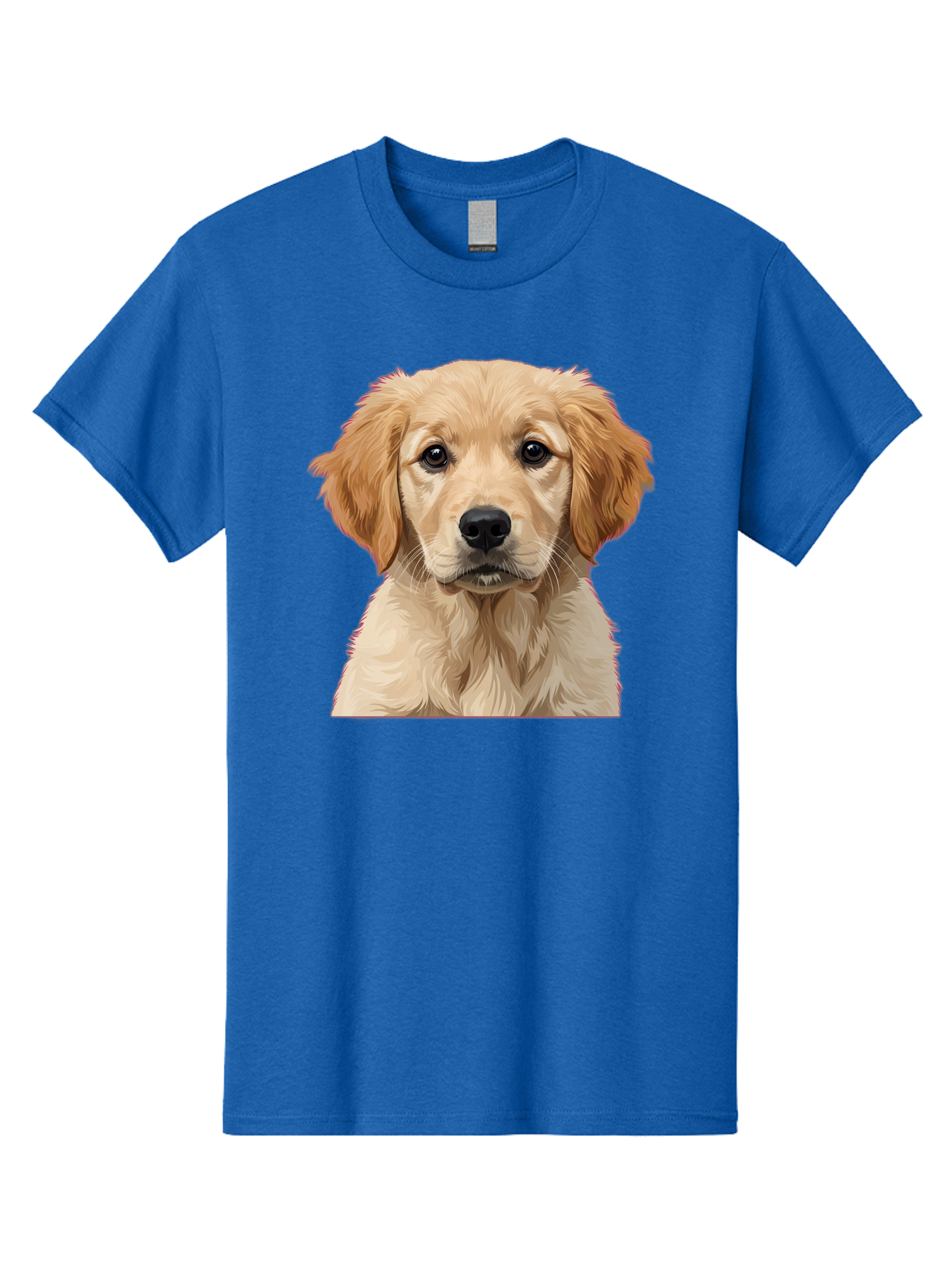 Golden-Retriever-Puppy Men'S Graphic Tee, 100% Cotton, Comfortable Casual Summer Wear, Machine Washable, Golden Retriever Puppy, Cute Dog, Puppy Face, Fluffy Fur, Adorable Eyes, Friendly Dog, Lovable Pet, Young Canine, Playful Pup, Bab994