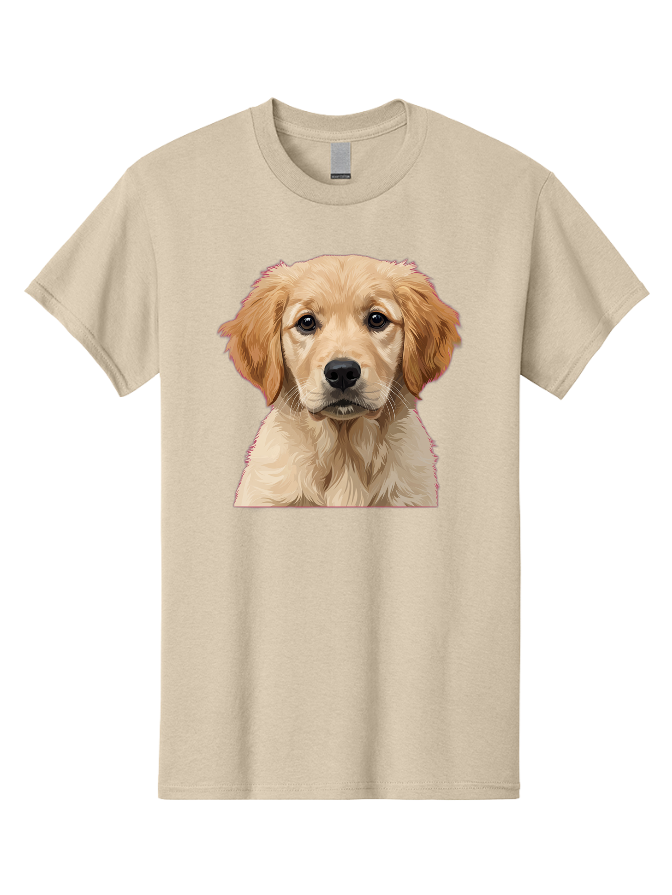 Golden-Retriever-Puppy Men'S Graphic Tee, 100% Cotton, Comfortable Casual Summer Wear, Machine Washable, Golden Retriever Puppy, Cute Dog, Puppy Face, Fluffy Fur, Adorable Eyes, Friendly Dog, Lovable Pet, Young Canine, Playful Pup, Bab994