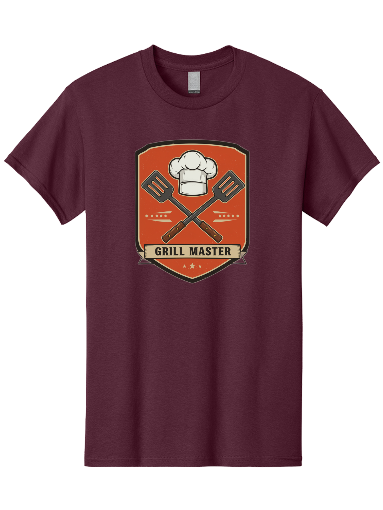 Grill-Master Men'S Graphic Tee, 100% Cotton, Comfortable Casual Summer Wear, Machine Washable, Grill Master Logo, Chef Hat, Barbecue Utensils, Grilling Tools, Culinary Expertise, Cooking Mastery, Grill Mastery, Chef Logo Bac012