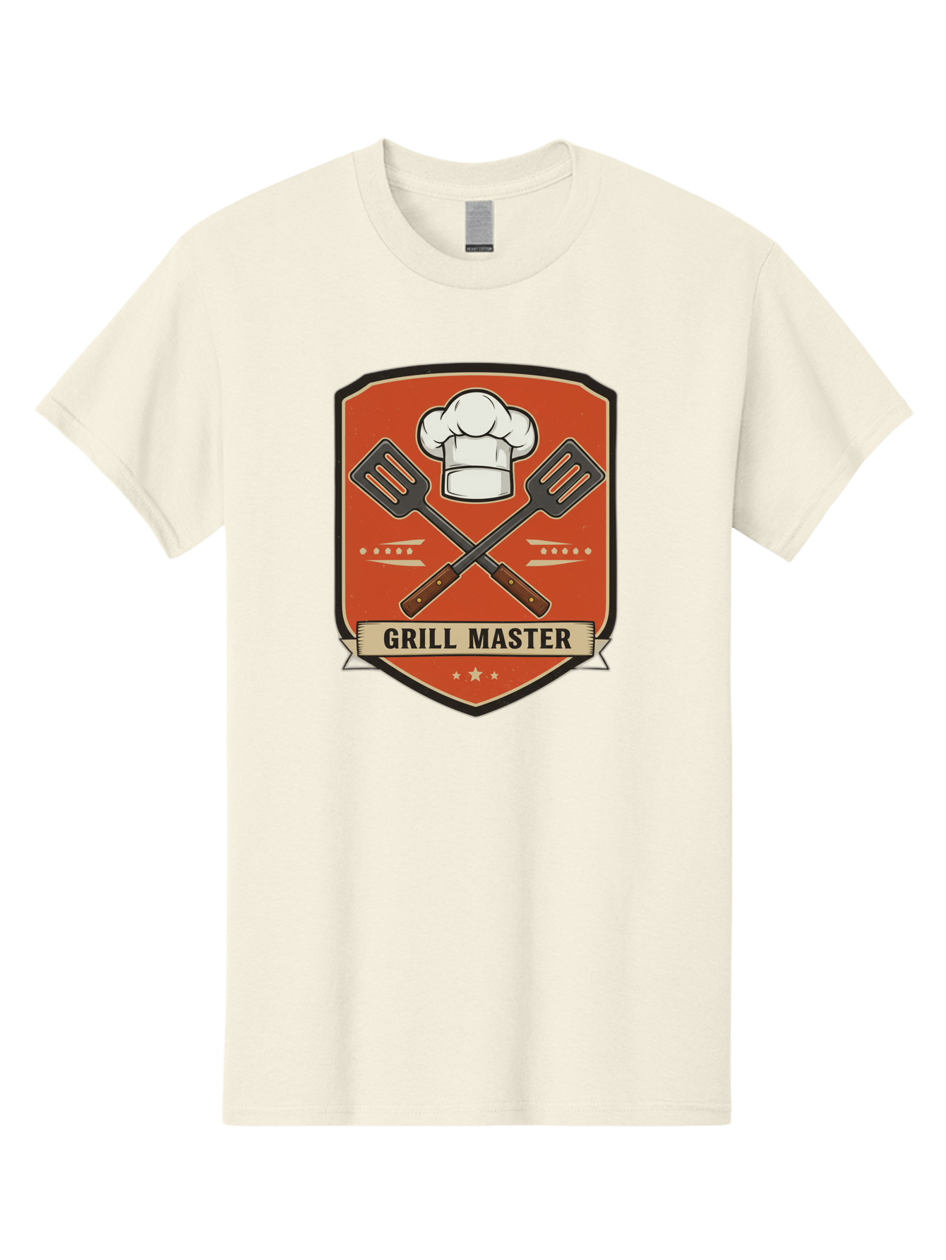 Grill-Master Men'S Graphic Tee, 100% Cotton, Comfortable Casual Summer Wear, Machine Washable, Grill Master Logo, Chef Hat, Barbecue Utensils, Grilling Tools, Culinary Expertise, Cooking Mastery, Grill Mastery, Chef Logo Bac012