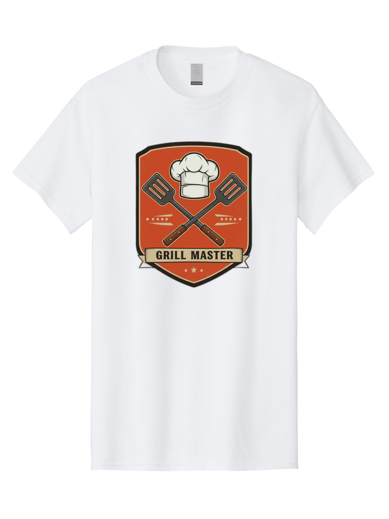 Grill-Master Men'S Graphic Tee, 100% Cotton, Comfortable Casual Summer Wear, Machine Washable, Grill Master Logo, Chef Hat, Barbecue Utensils, Grilling Tools, Culinary Expertise, Cooking Mastery, Grill Mastery, Chef Logo Bac012