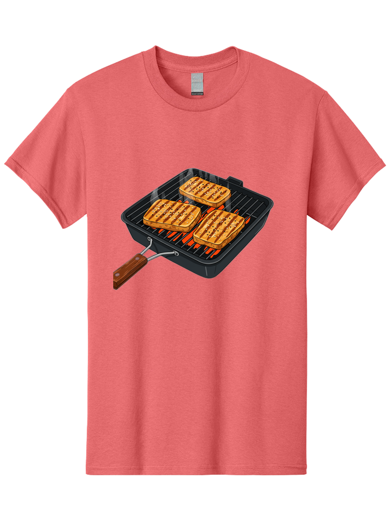 Grilled-Cheese-Sandwich Men'S Graphic Tee, 100% Cotton, Comfortable Casual Summer Wear, Machine Washable, Grilled Sandwiches, Toasted Bread, Barbecue Grill, Cooking Outdoors, Grilled Marks, Flame Grilled Food, Summer Cooking, Outdoor Cooking, Bac014