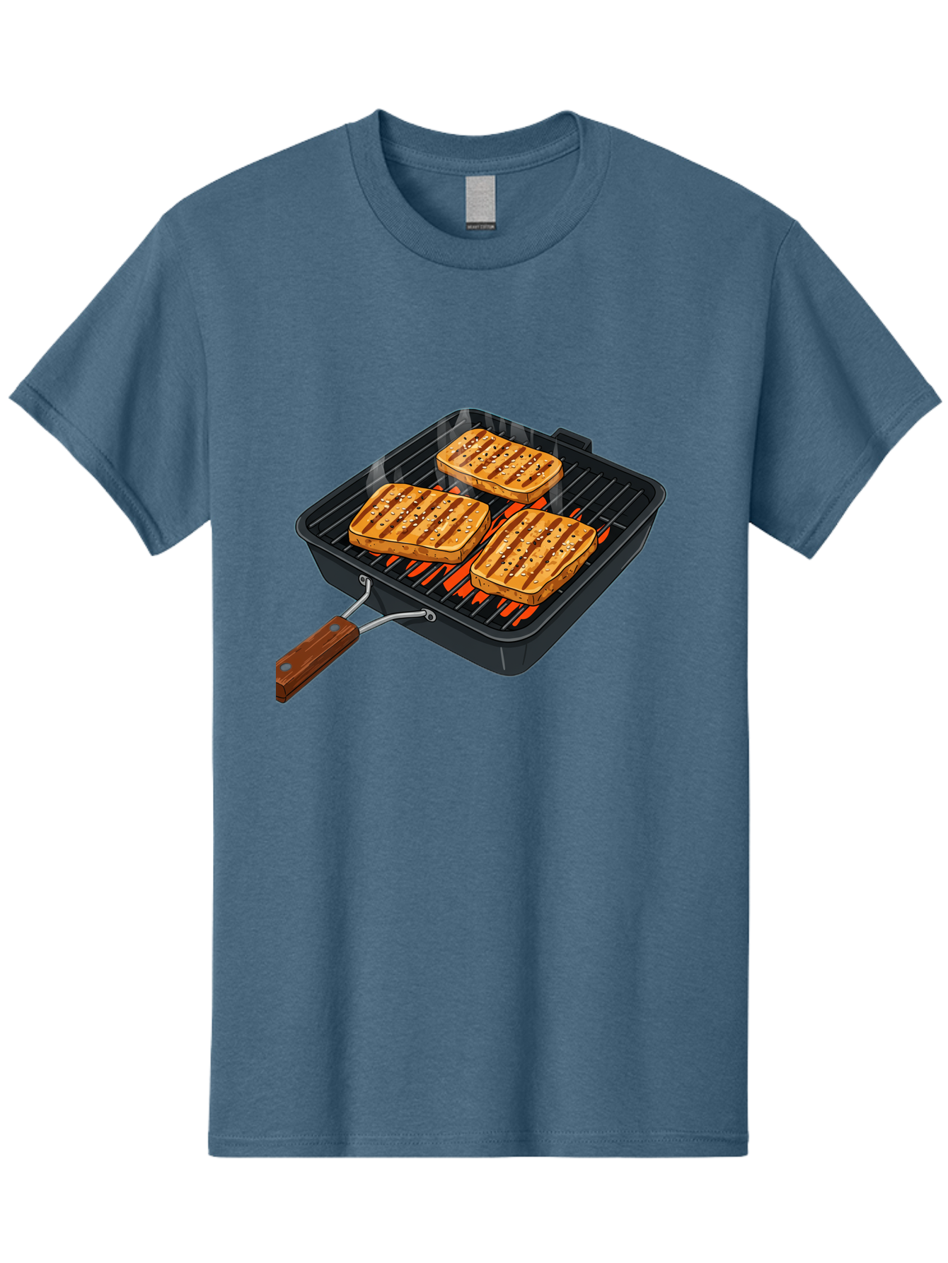 Grilled-Cheese-Sandwich Men'S Graphic Tee, 100% Cotton, Comfortable Casual Summer Wear, Machine Washable, Grilled Sandwiches, Toasted Bread, Barbecue Grill, Cooking Outdoors, Grilled Marks, Flame Grilled Food, Summer Cooking, Outdoor Cooking, Bac014