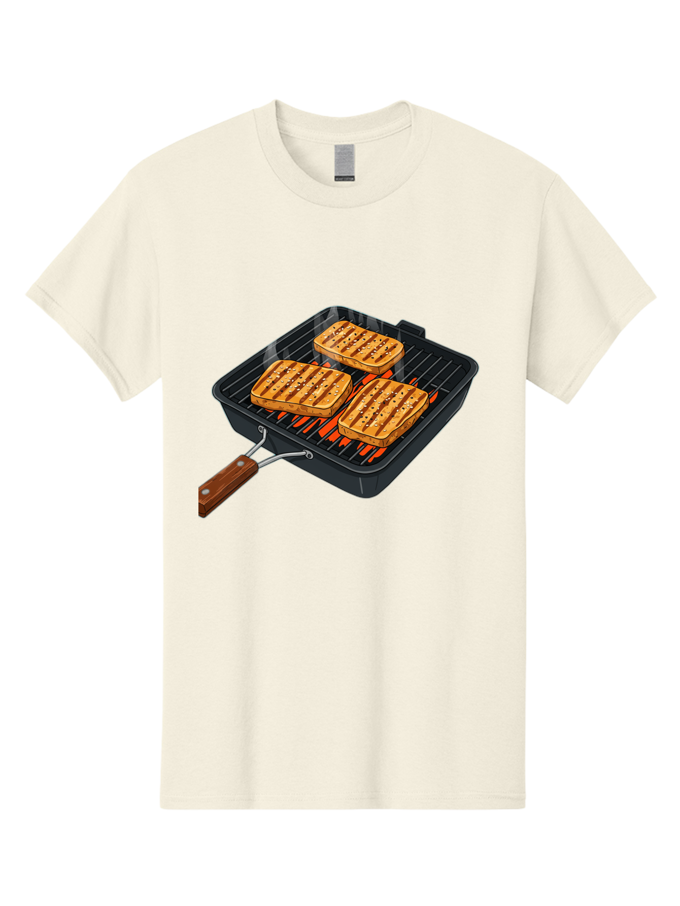 Grilled-Cheese-Sandwich Men'S Graphic Tee, 100% Cotton, Comfortable Casual Summer Wear, Machine Washable, Grilled Sandwiches, Toasted Bread, Barbecue Grill, Cooking Outdoors, Grilled Marks, Flame Grilled Food, Summer Cooking, Outdoor Cooking, Bac014