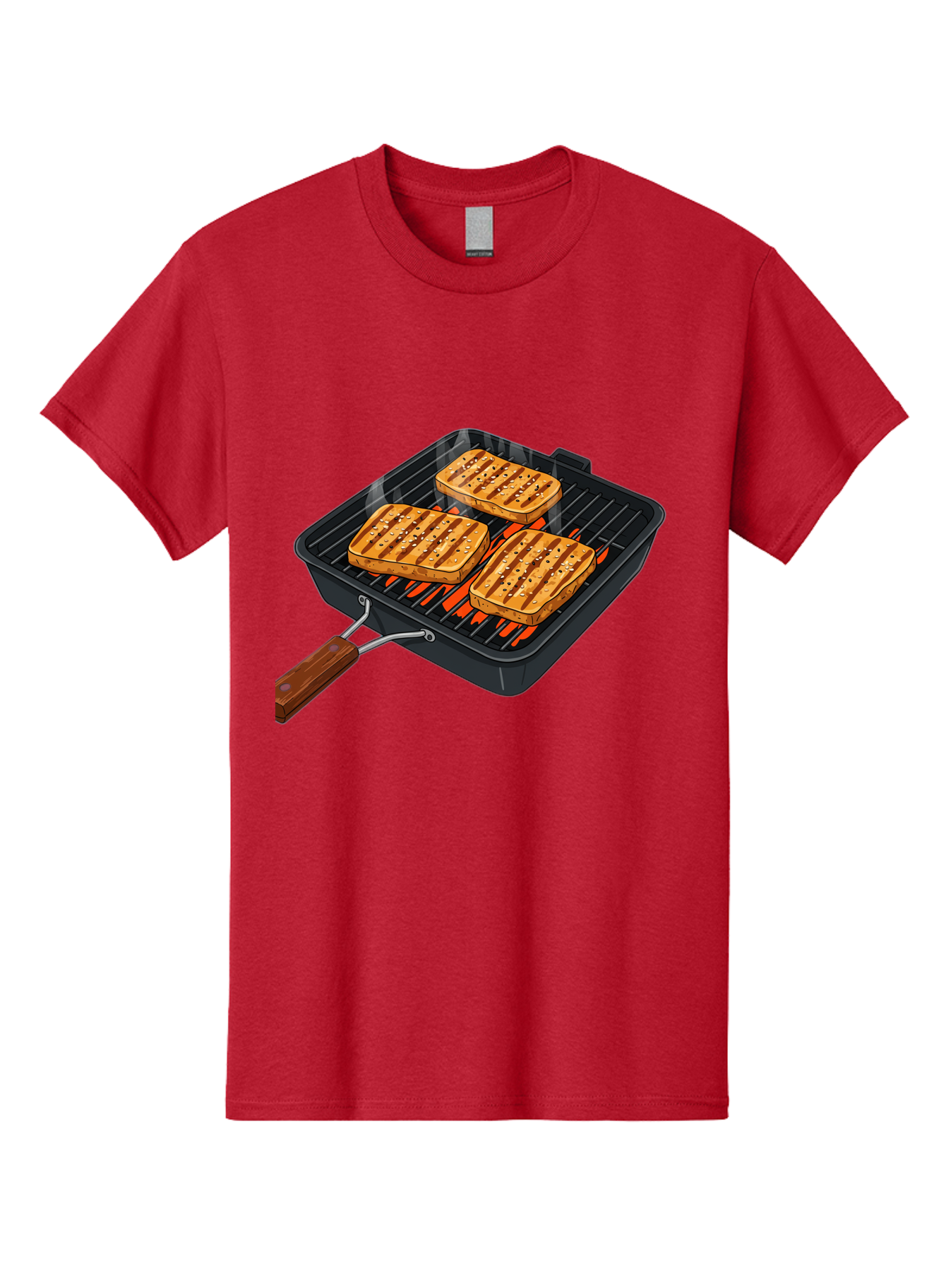 Grilled-Cheese-Sandwich Men'S Graphic Tee, 100% Cotton, Comfortable Casual Summer Wear, Machine Washable, Grilled Sandwiches, Toasted Bread, Barbecue Grill, Cooking Outdoors, Grilled Marks, Flame Grilled Food, Summer Cooking, Outdoor Cooking, Bac014