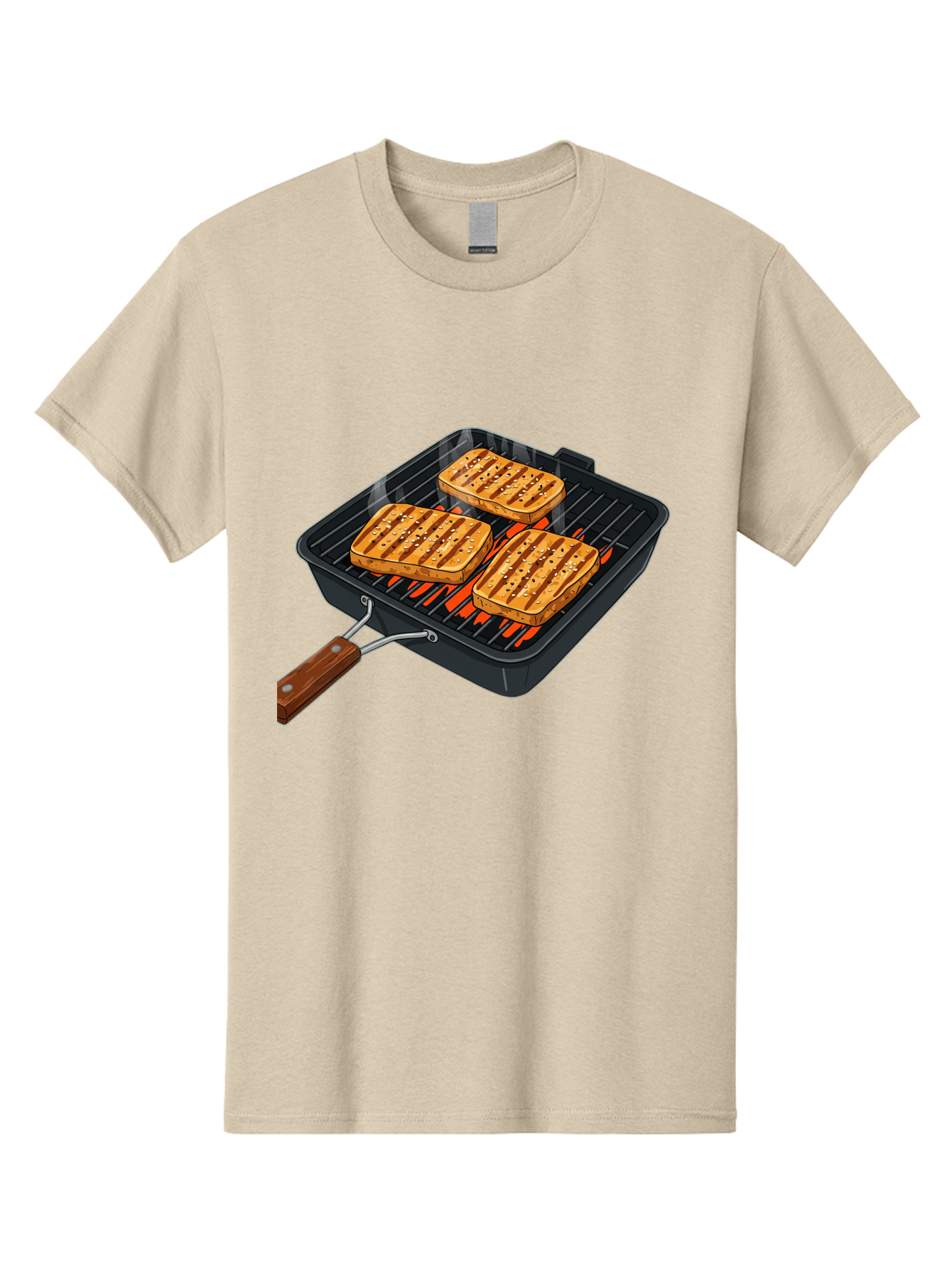Grilled-Cheese-Sandwich Men'S Graphic Tee, 100% Cotton, Comfortable Casual Summer Wear, Machine Washable, Grilled Sandwiches, Toasted Bread, Barbecue Grill, Cooking Outdoors, Grilled Marks, Flame Grilled Food, Summer Cooking, Outdoor Cooking, Bac014