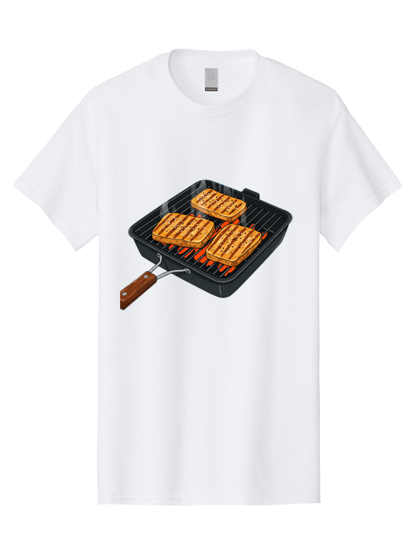 Grilled-Cheese-Sandwich Men'S Graphic Tee, 100% Cotton, Comfortable Casual Summer Wear, Machine Washable, Grilled Sandwiches, Toasted Bread, Barbecue Grill, Cooking Outdoors, Grilled Marks, Flame Grilled Food, Summer Cooking, Outdoor Cooking, Bac014