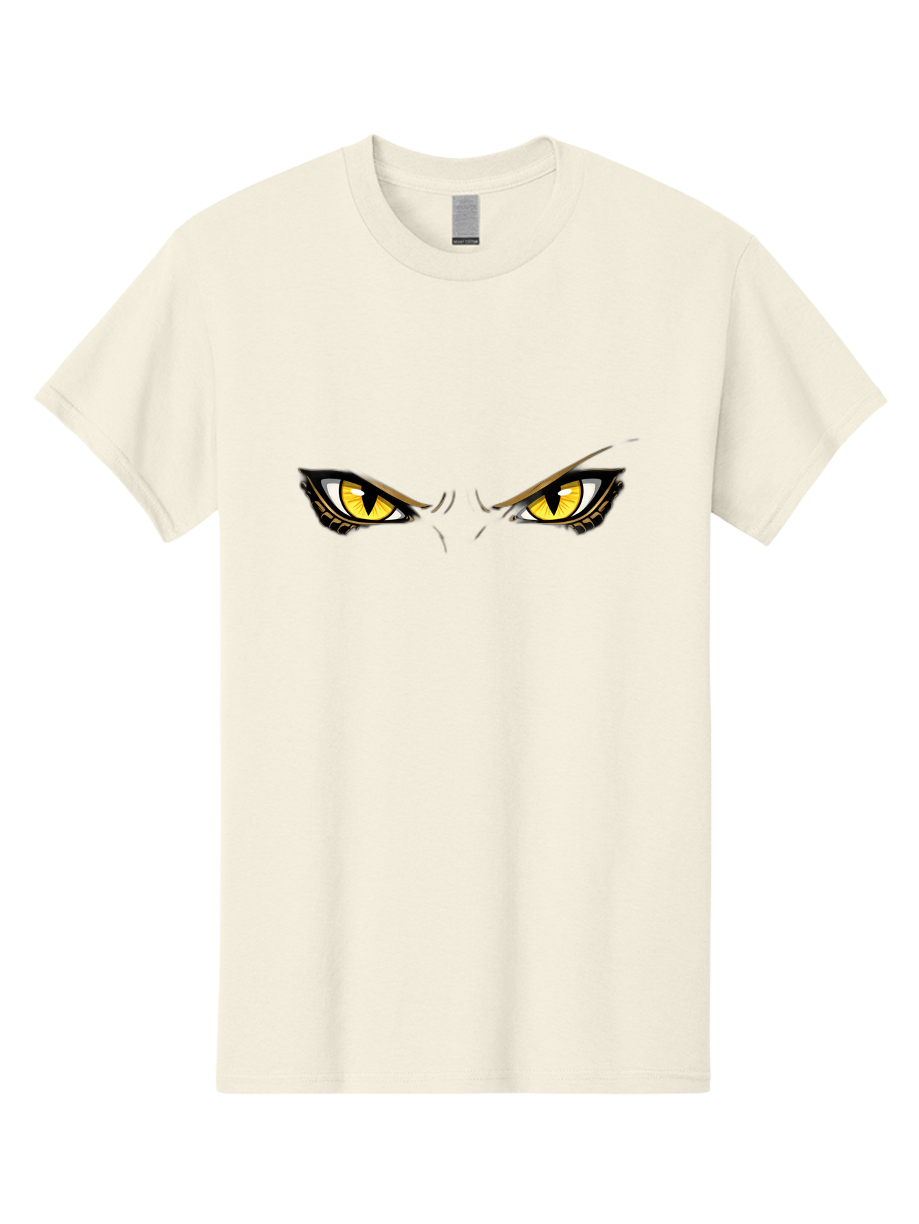 Grinch-Eyes Men'S Graphic Tee, 100% Cotton, Comfortable Casual Summer Wear, Machine Washable, Menacing Eyes, Anime Style, Yellow Eyes, Black Pupils, Aggressive Stare, Intense Gaze, Sharp Eyebrows, Cartoon Illustration, Angry Expression Bac017