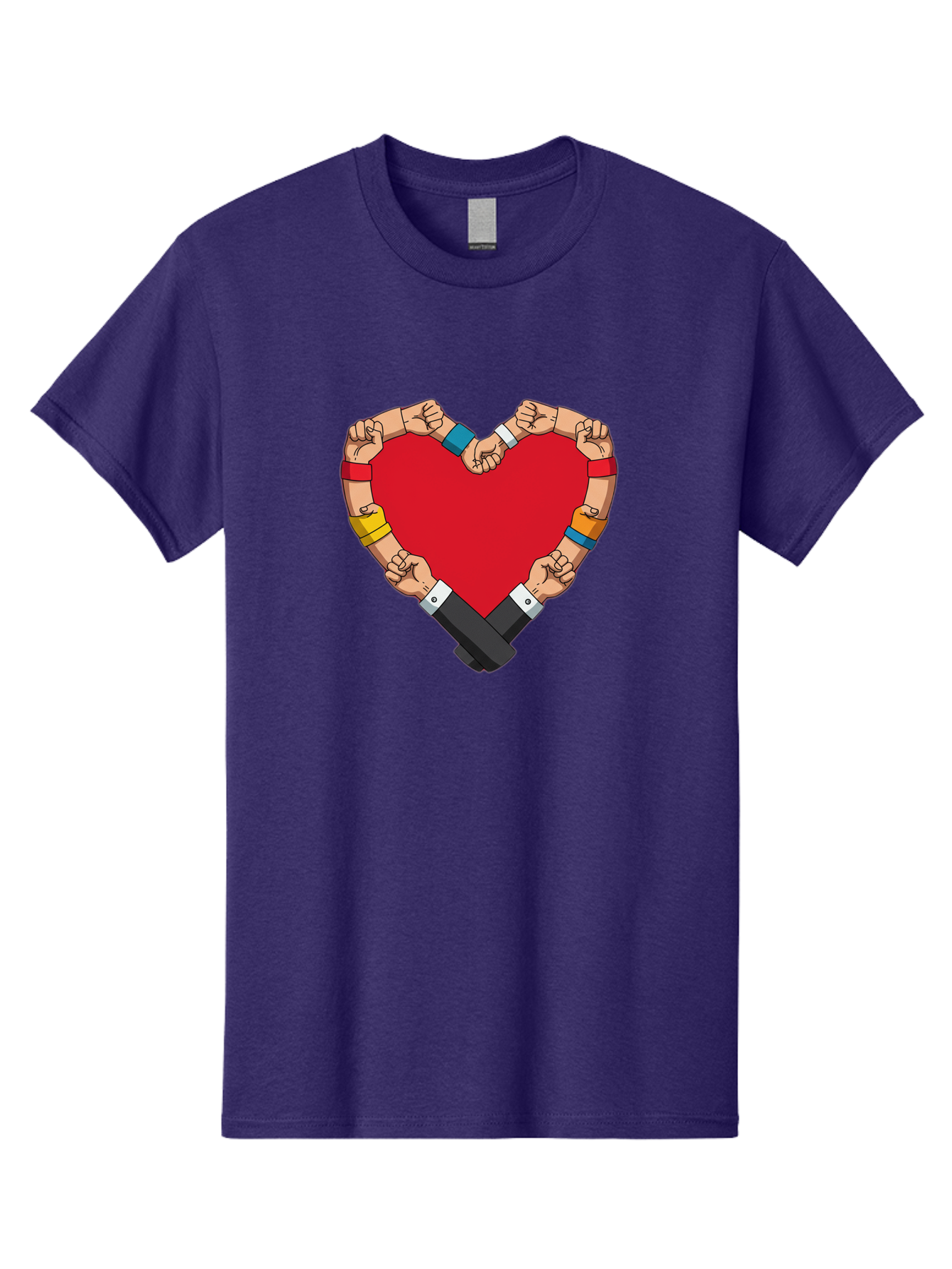Hands-Forming-Heart-1 Men'S Graphic Tee, 100% Cotton, Comfortable Casual Summer Wear, Machine Washable, Hands Holding Heart, Unity, Solidarity, Social Justice, Human Rights, Love, Community, Togetherness, Diversity, Activism, Empowerment Bac022