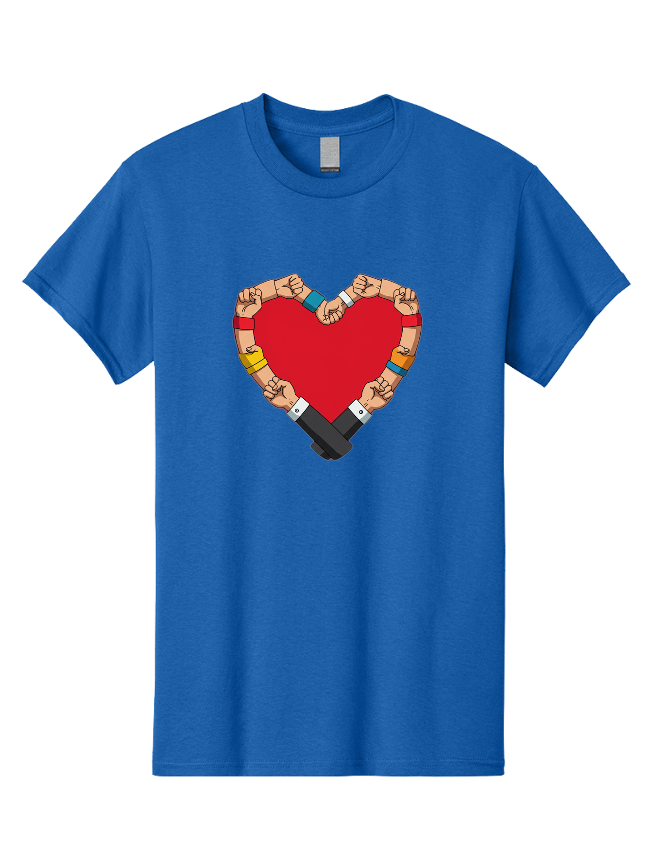 Hands-Forming-Heart-1 Men'S Graphic Tee, 100% Cotton, Comfortable Casual Summer Wear, Machine Washable, Hands Holding Heart, Unity, Solidarity, Social Justice, Human Rights, Love, Community, Togetherness, Diversity, Activism, Empowerment Bac022