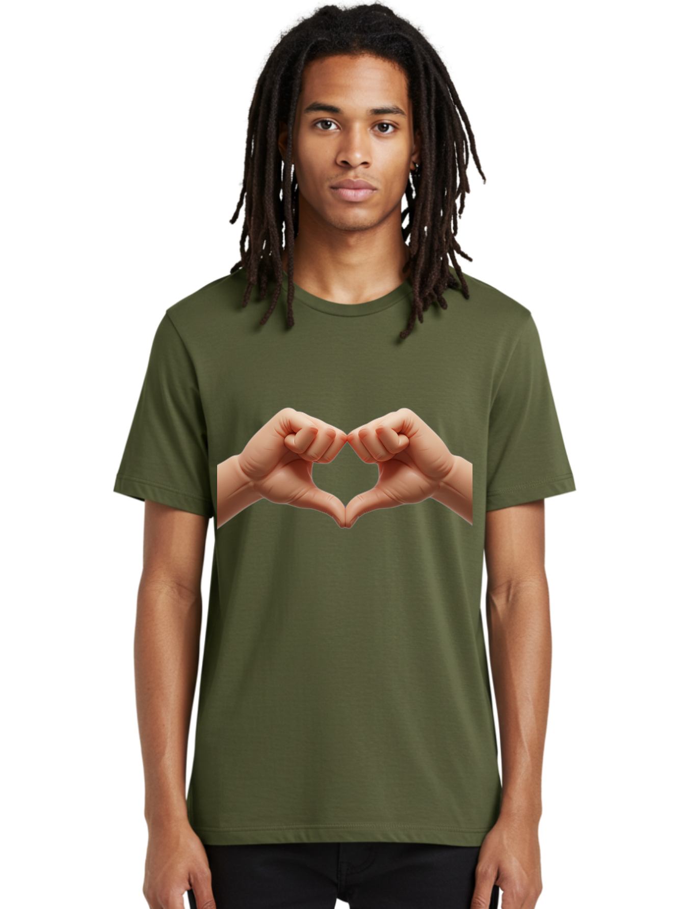 Hands-Forming-Heart-3 Men'S Graphic Tee, 100% Cotton, Comfortable Casual Summer Wear, Machine Washable, Hands Forming Heart Shape, Heart Gesture, Love Symbol, Hand Sign, Affectionate Gesture, Heart Hands, Love Sign Bac024