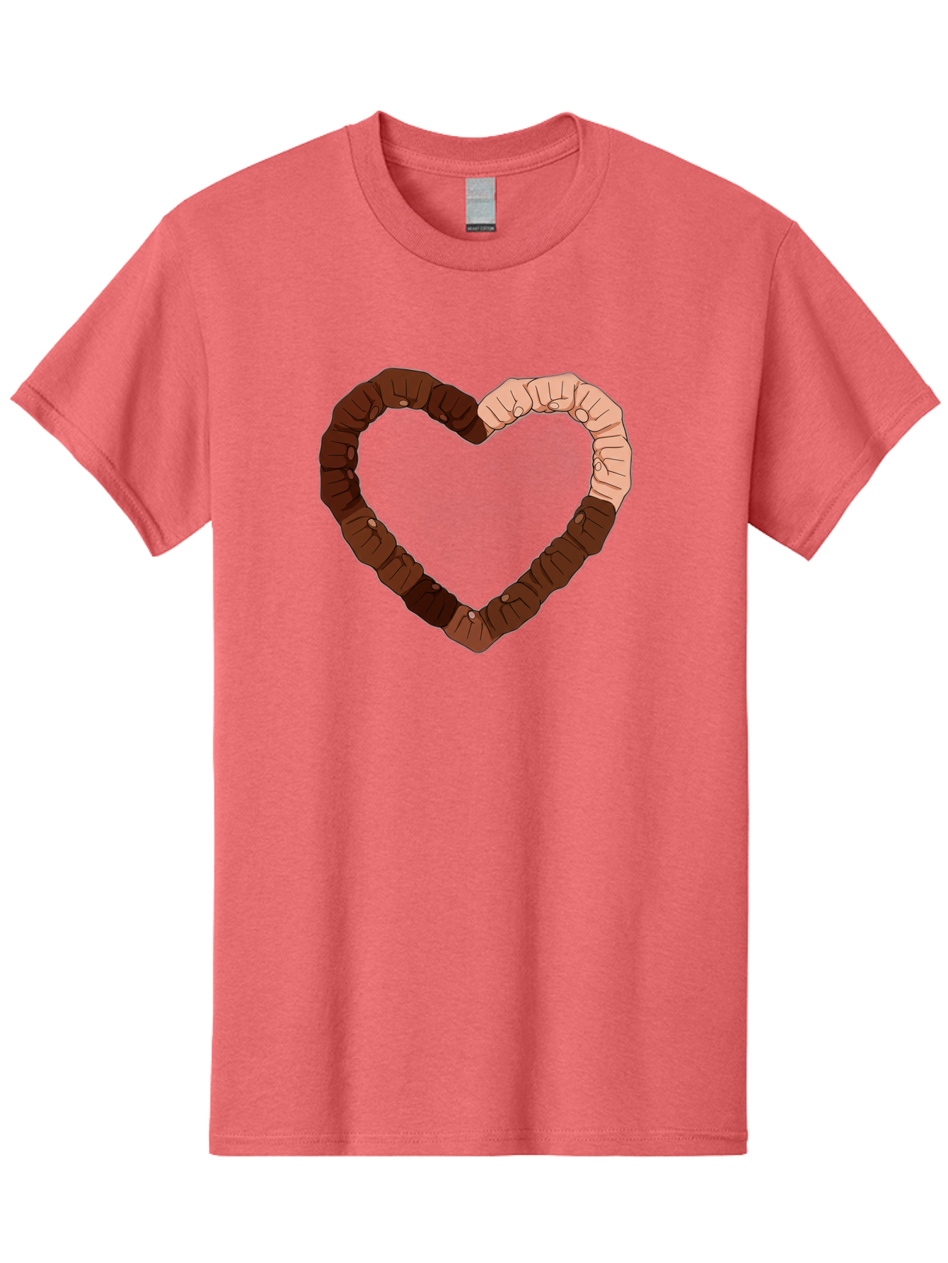 Hands-Forming-Heart Men'S Graphic Tee, 100% Cotton, Comfortable Casual Summer Wear, Machine Washable, Diverse Hands Forming Heart, Unity And Love Symbol, Multicultural Unity, Solidarity, Togetherness, Hand Holding Illustration, Bac027