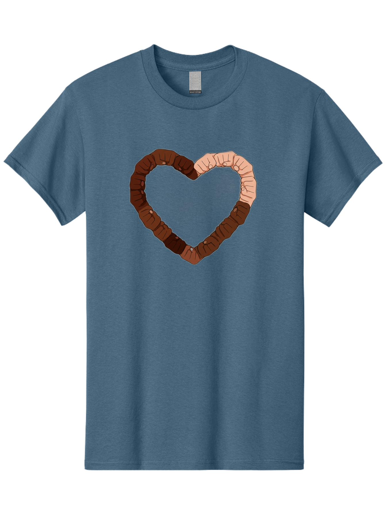 Hands-Forming-Heart Men'S Graphic Tee, 100% Cotton, Comfortable Casual Summer Wear, Machine Washable, Diverse Hands Forming Heart, Unity And Love Symbol, Multicultural Unity, Solidarity, Togetherness, Hand Holding Illustration, Bac027