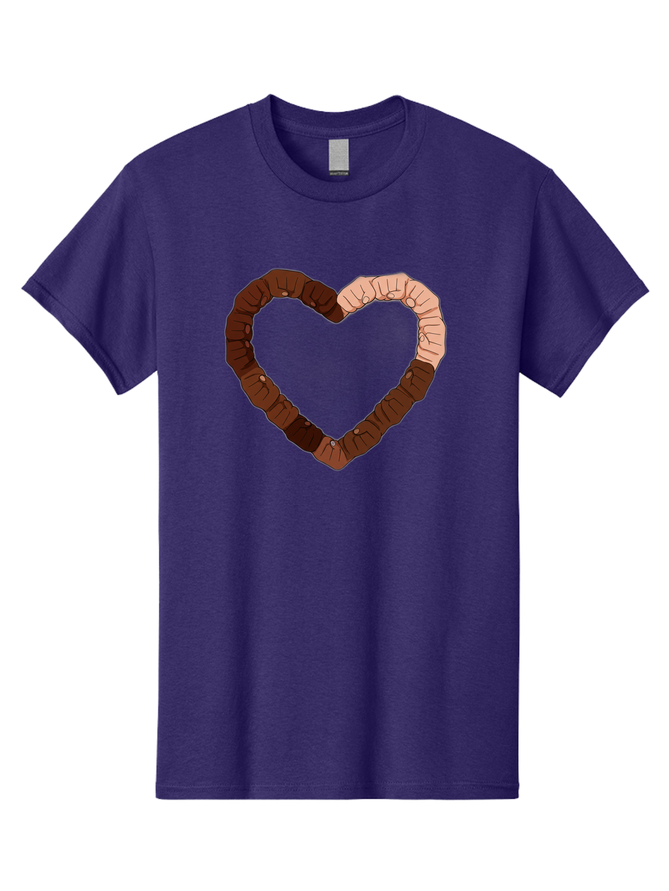 Hands-Forming-Heart Men'S Graphic Tee, 100% Cotton, Comfortable Casual Summer Wear, Machine Washable, Diverse Hands Forming Heart, Unity And Love Symbol, Multicultural Unity, Solidarity, Togetherness, Hand Holding Illustration, Bac027