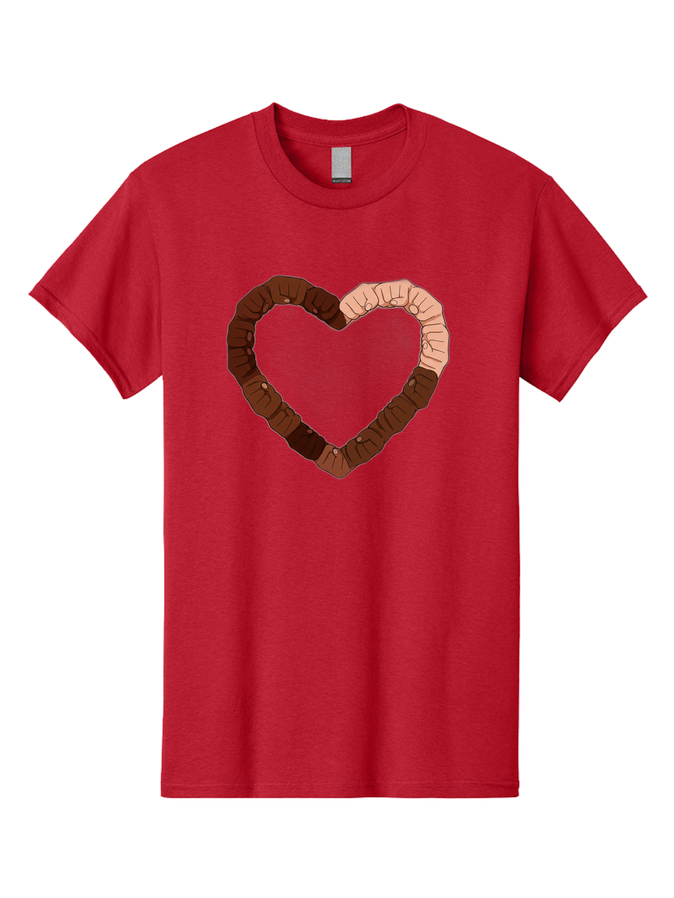 Hands-Forming-Heart Men'S Graphic Tee, 100% Cotton, Comfortable Casual Summer Wear, Machine Washable, Diverse Hands Forming Heart, Unity And Love Symbol, Multicultural Unity, Solidarity, Togetherness, Hand Holding Illustration, Bac027