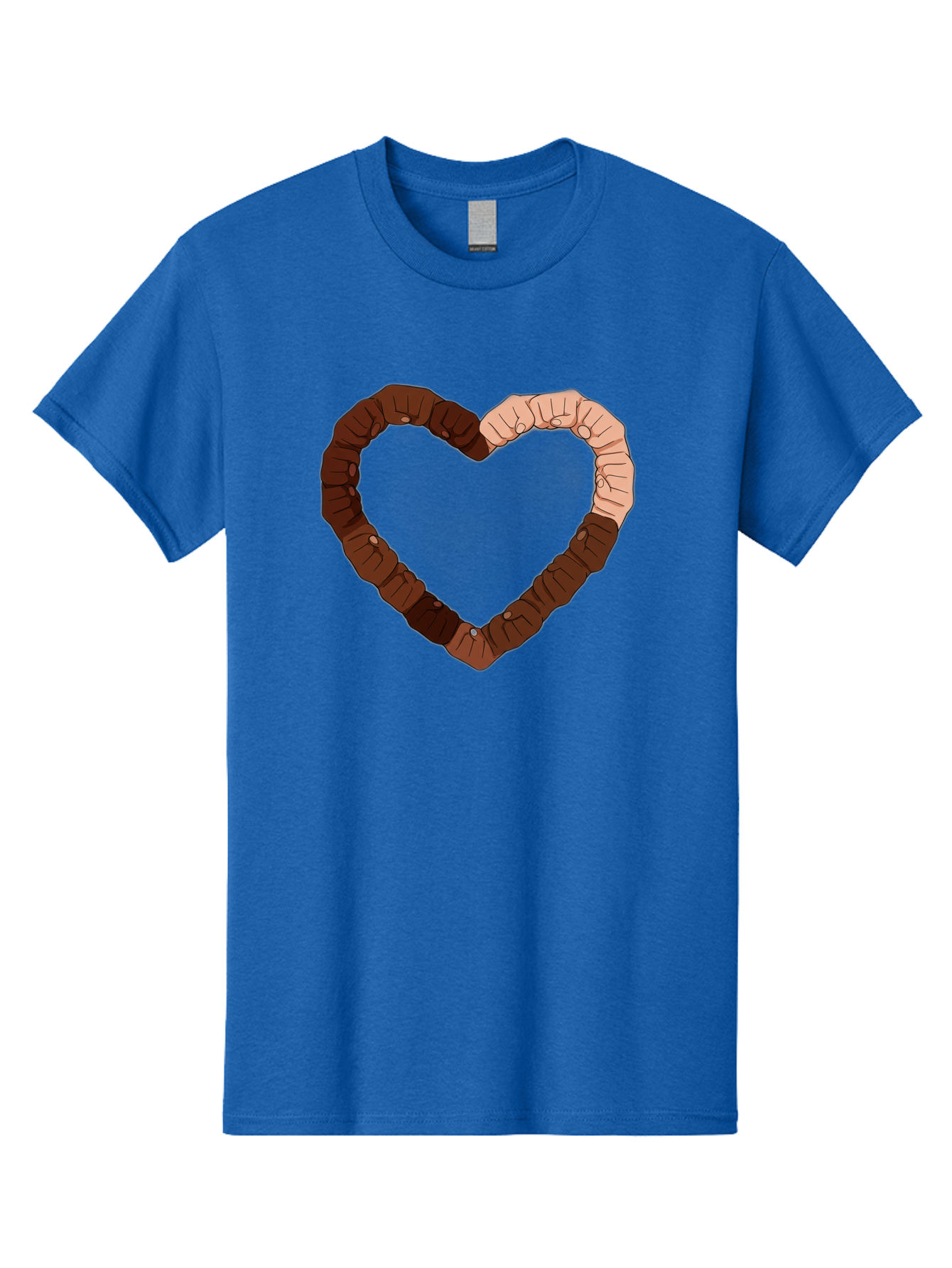 Hands-Forming-Heart Men'S Graphic Tee, 100% Cotton, Comfortable Casual Summer Wear, Machine Washable, Diverse Hands Forming Heart, Unity And Love Symbol, Multicultural Unity, Solidarity, Togetherness, Hand Holding Illustration, Bac027