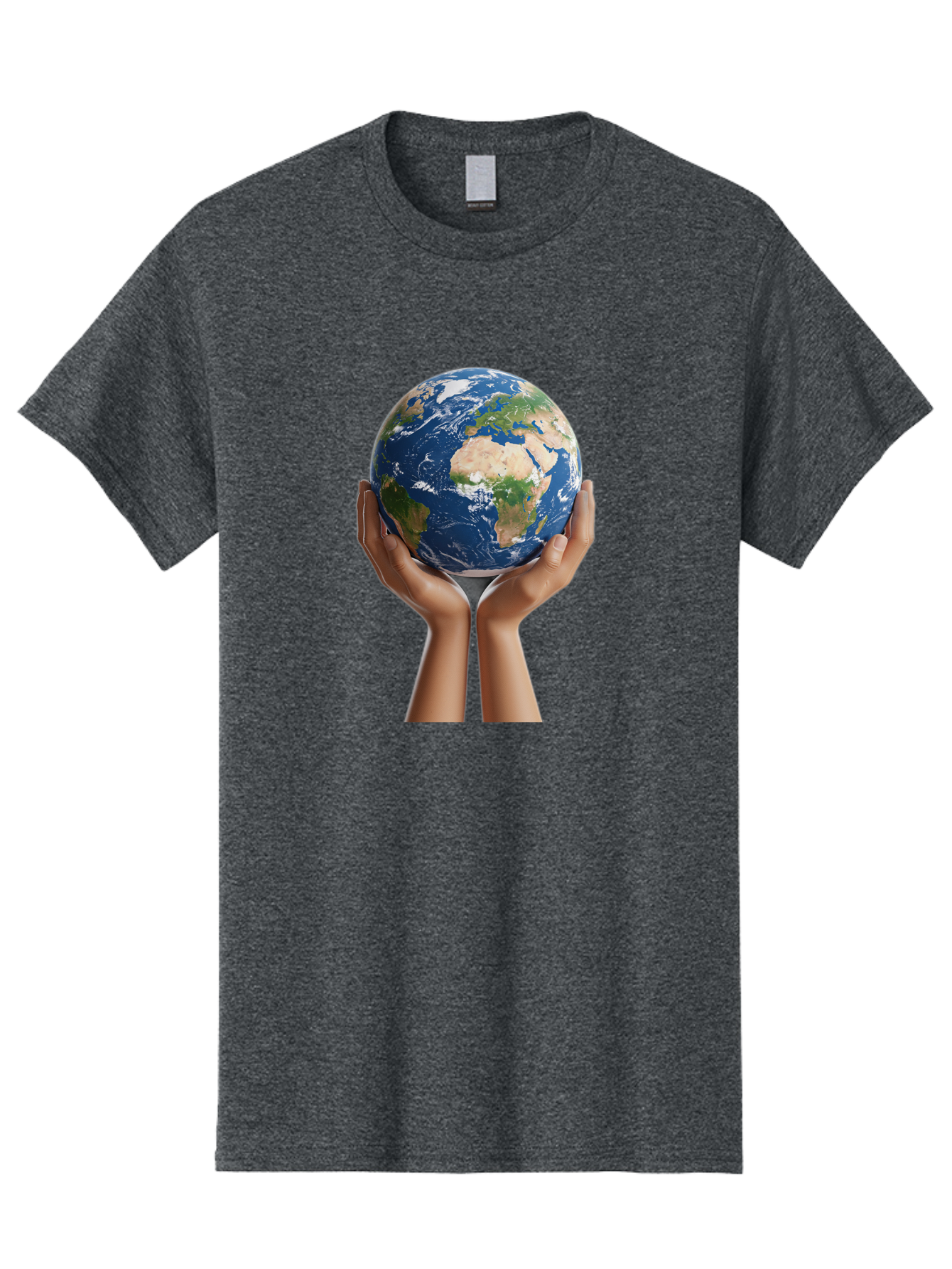 Hands-Holding-Earth Men'S Graphic Tee, 100% Cotton, Comfortable Casual Summer Wear, Machine Washable, Hands Holding The Earth, Global Unity, Environmental Conservation, World Peace, Earth'S Beauty, Human Connection, Global Citizenship, Bac028