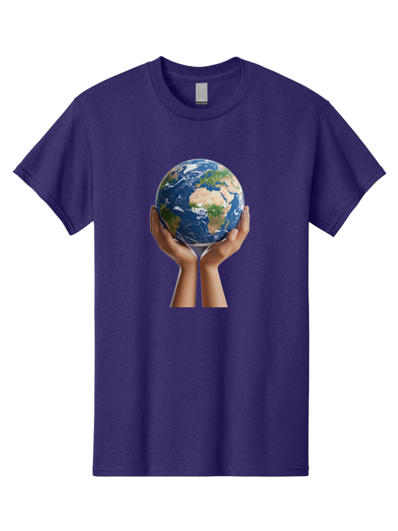 Hands-Holding-Earth Men'S Graphic Tee, 100% Cotton, Comfortable Casual Summer Wear, Machine Washable, Hands Holding The Earth, Global Unity, Environmental Conservation, World Peace, Earth'S Beauty, Human Connection, Global Citizenship, Bac028
