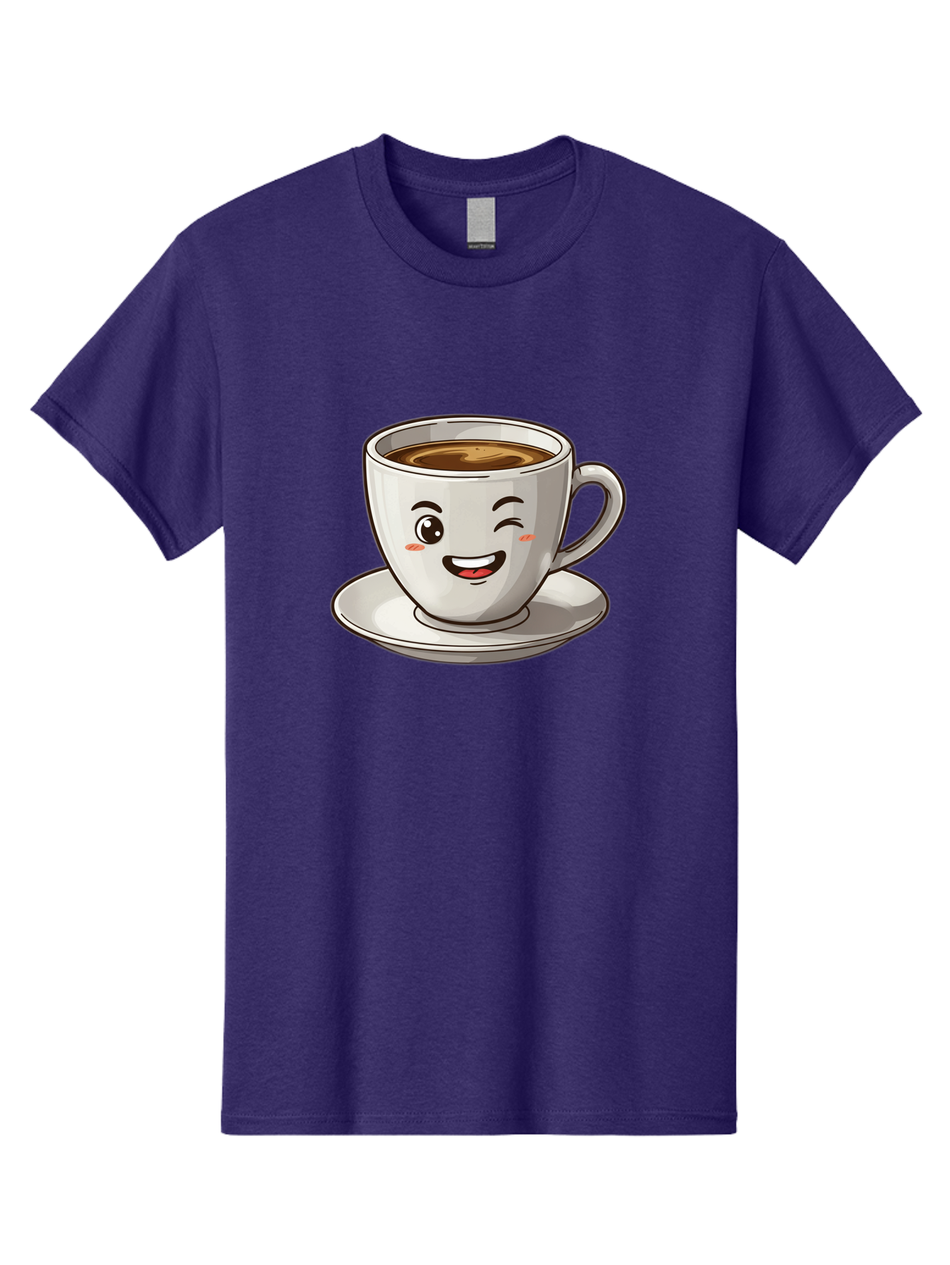 Happy-Coffee-Cup Men'S Graphic Tee, 100% Cotton, Comfortable Casual Summer Wear, Machine Washable, Cup Of Coffee, Cartoon Coffee, Smiling Coffee, Happy Face, Winking Coffee, Coffee Break, Morning Coffee, Coffee Time, Caffeinated Delight, Bac031