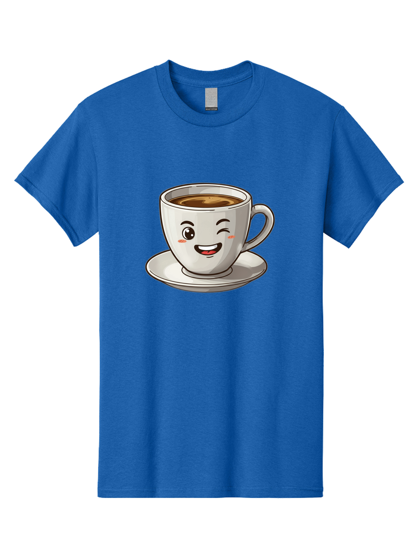 Happy-Coffee-Cup Men'S Graphic Tee, 100% Cotton, Comfortable Casual Summer Wear, Machine Washable, Cup Of Coffee, Cartoon Coffee, Smiling Coffee, Happy Face, Winking Coffee, Coffee Break, Morning Coffee, Coffee Time, Caffeinated Delight, Bac031