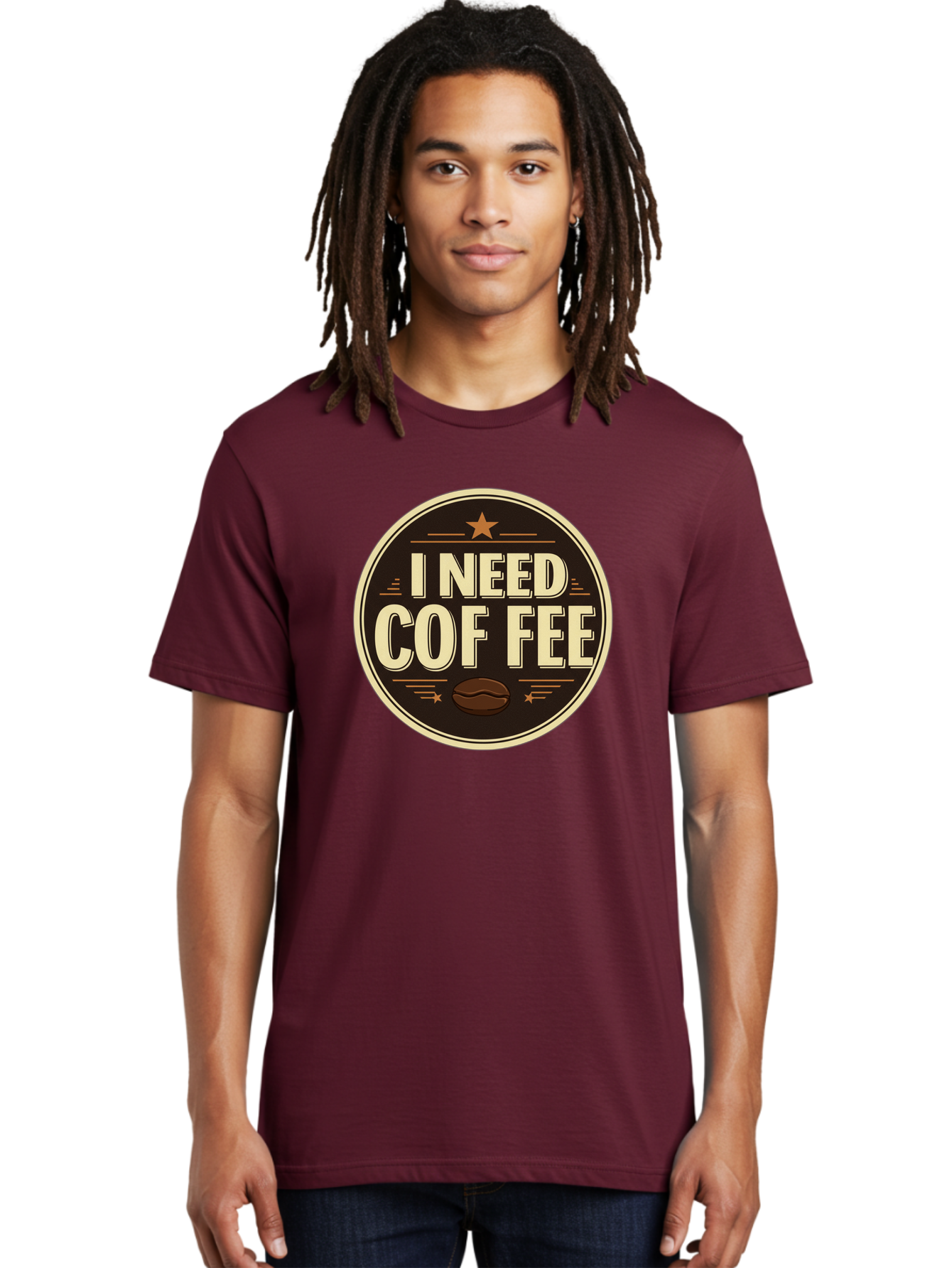I-Need-Coffee-1 Men'S Graphic Tee, 100% Cotton, Comfortable Casual Summer Wear, Machine Washable, Coffee Lover, Coffee Break, Coffee Addiction, Coffee Quote, Coffee Humor, Coffee Needed, Coffee Craving Bac058